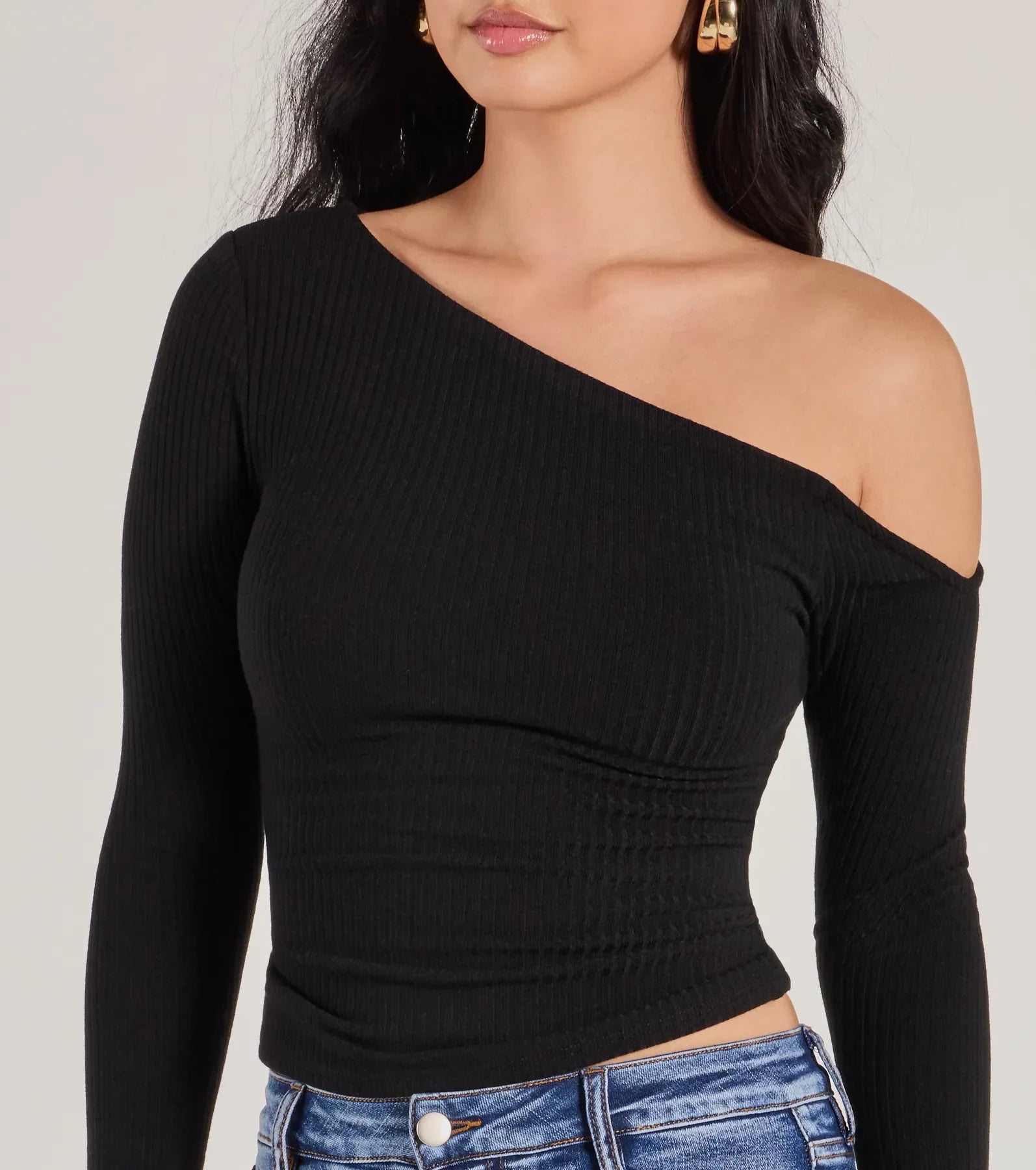 Cozy Trend Hacci Knit Off-Shoulder Long Sleeve Top