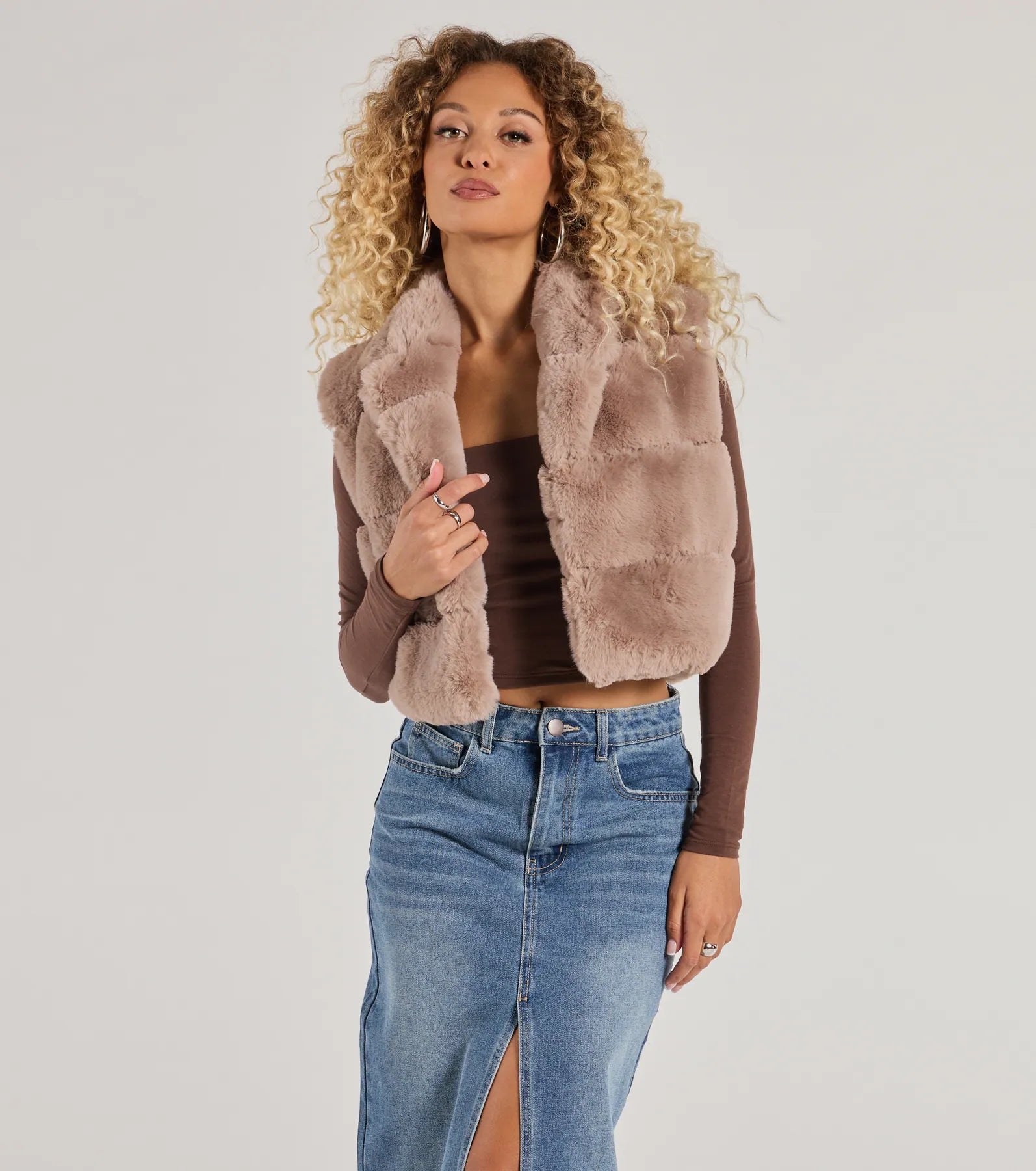 Perfectly Luxe Faux Fur Cropped Vest