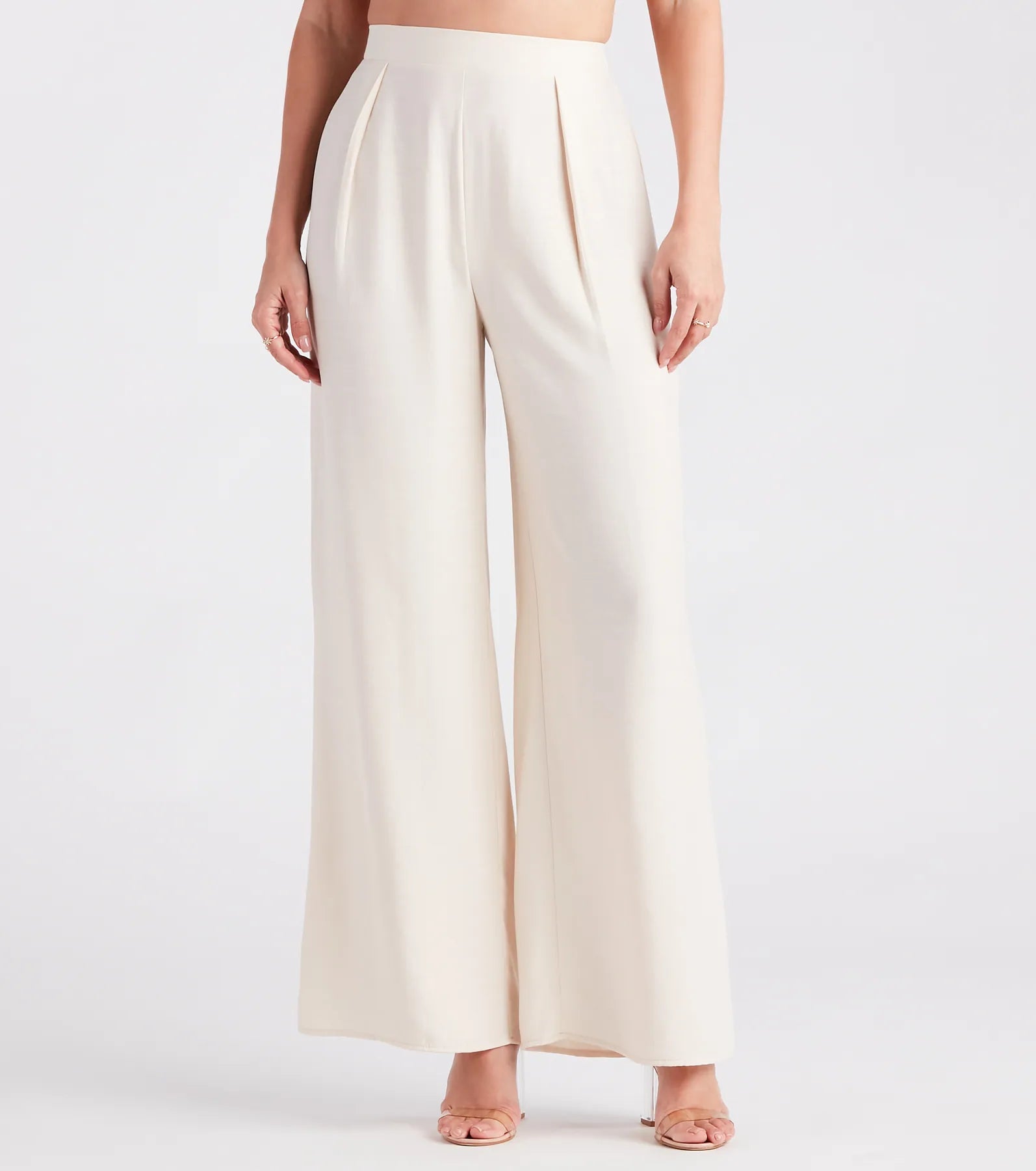 Sleek And Sophisticated Satin Wide-Leg Pants