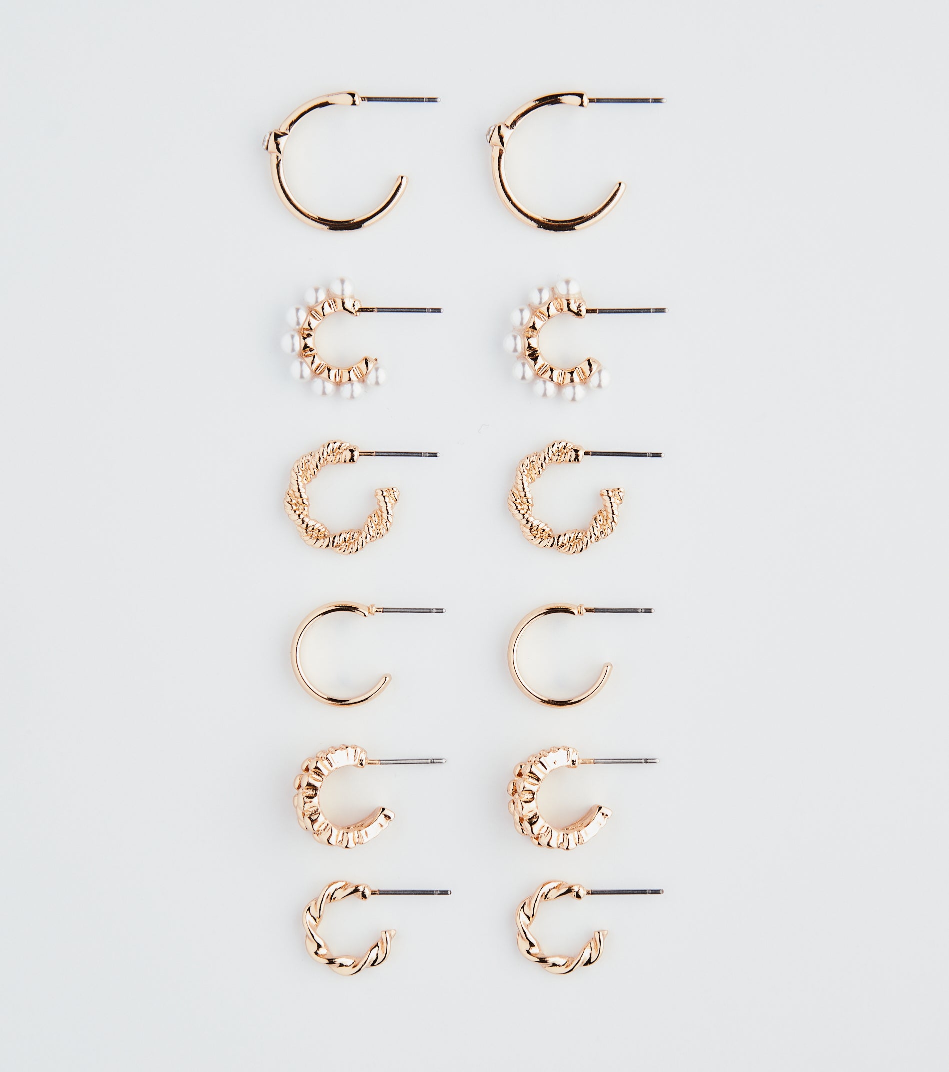 Casual Luxe Look Hoop Earrings Set