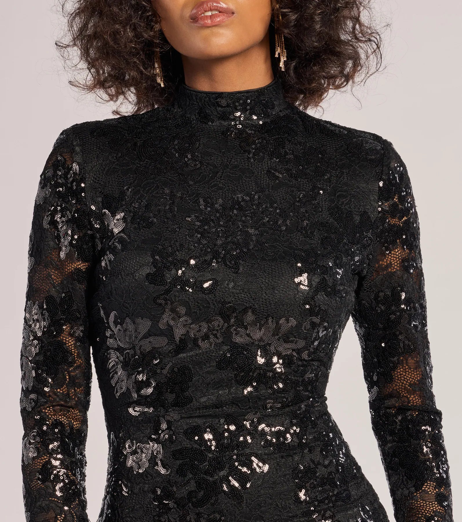 Colette Open-Back Sequin Lace Mini Dress