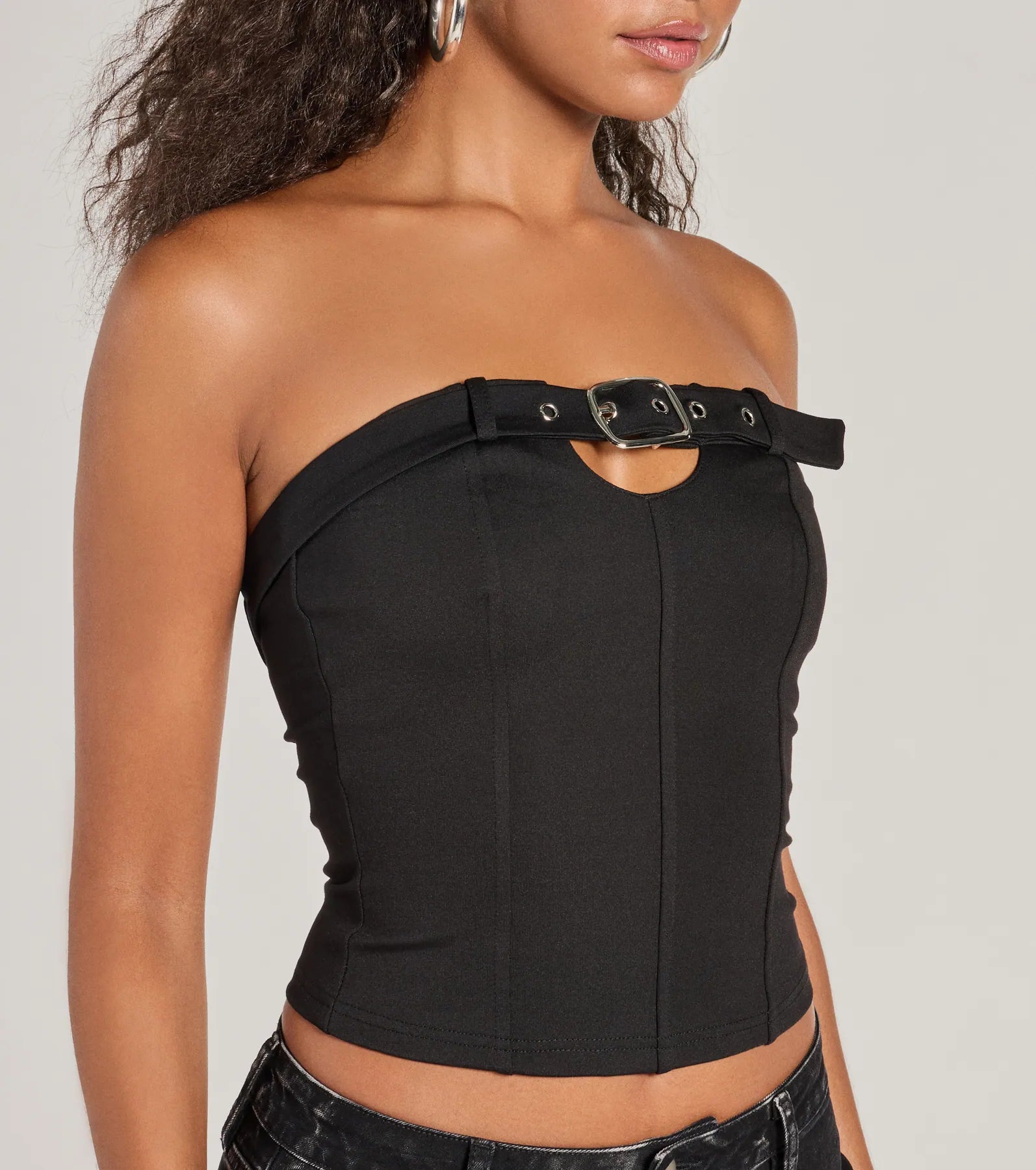 Trendy Edge Buckle Strap Tube Top