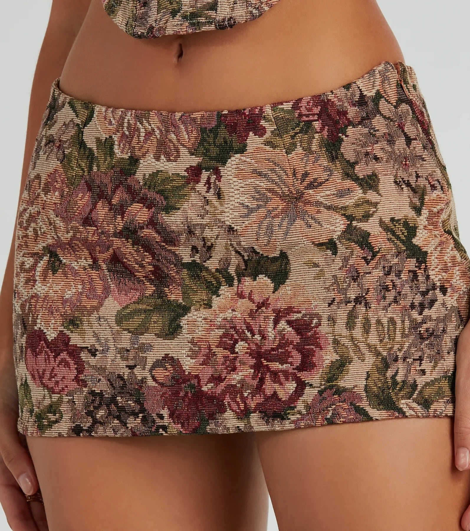 So Rare Floral Tapestry Micro Mini Skort