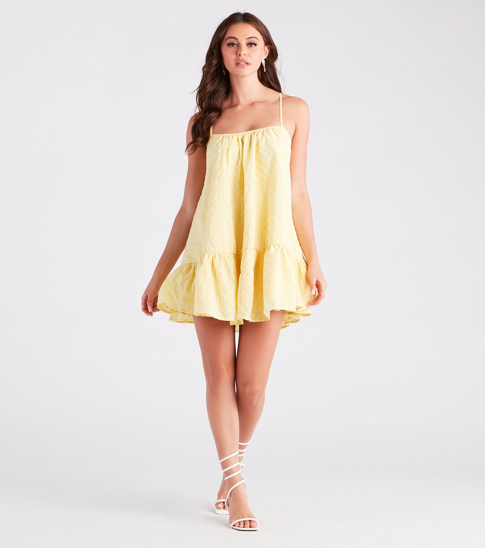 Sunshine Beauty Floral Ruffled Short Dress