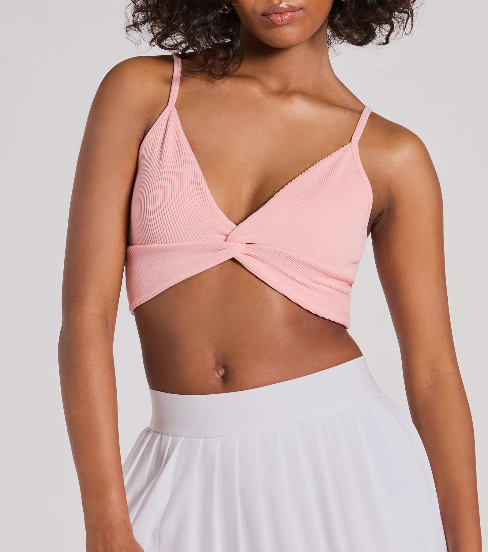 Daily Cute Vibe Twist V-Neck Crop Top