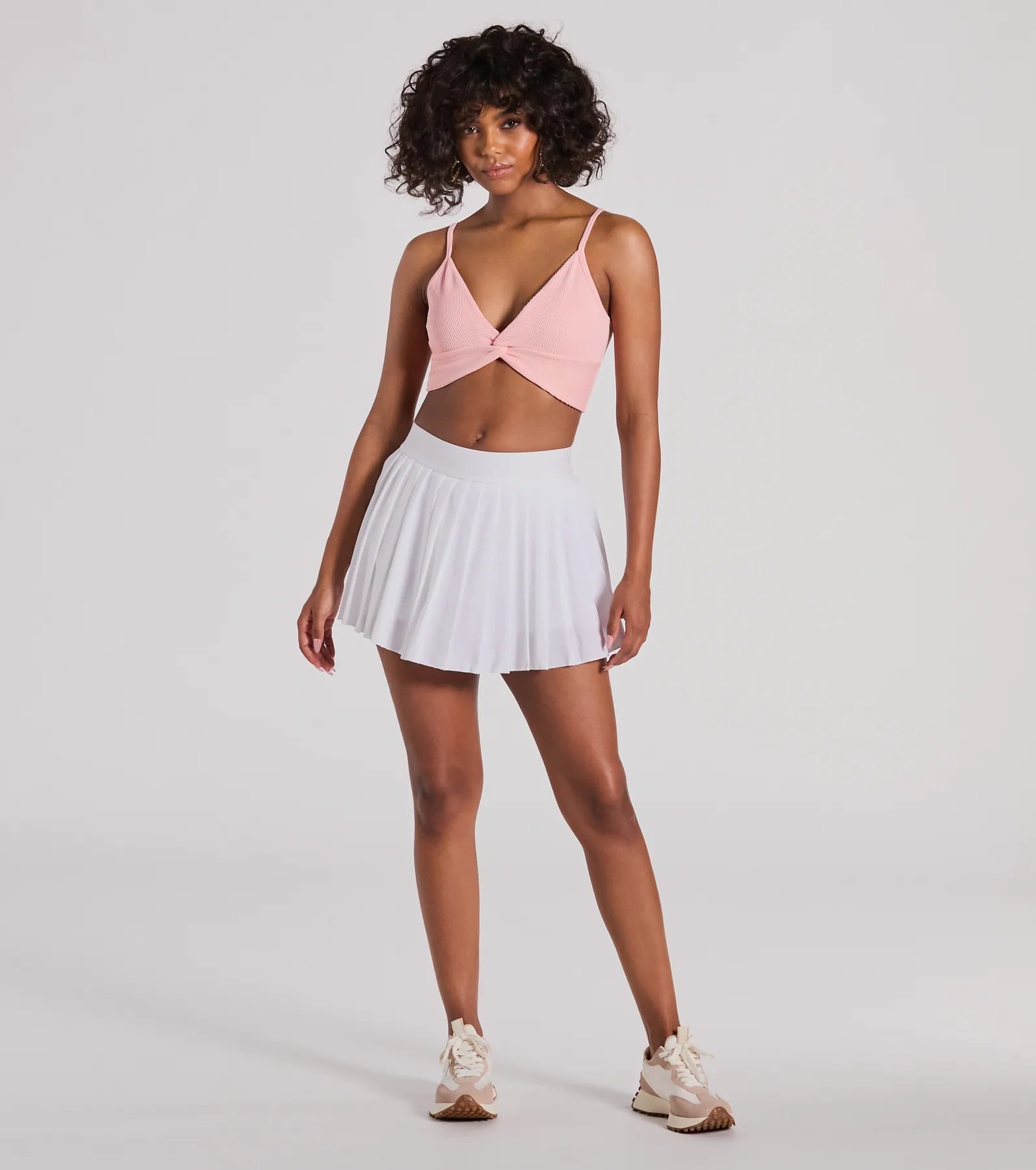 Daily Cute Vibe Twist V-Neck Crop Top