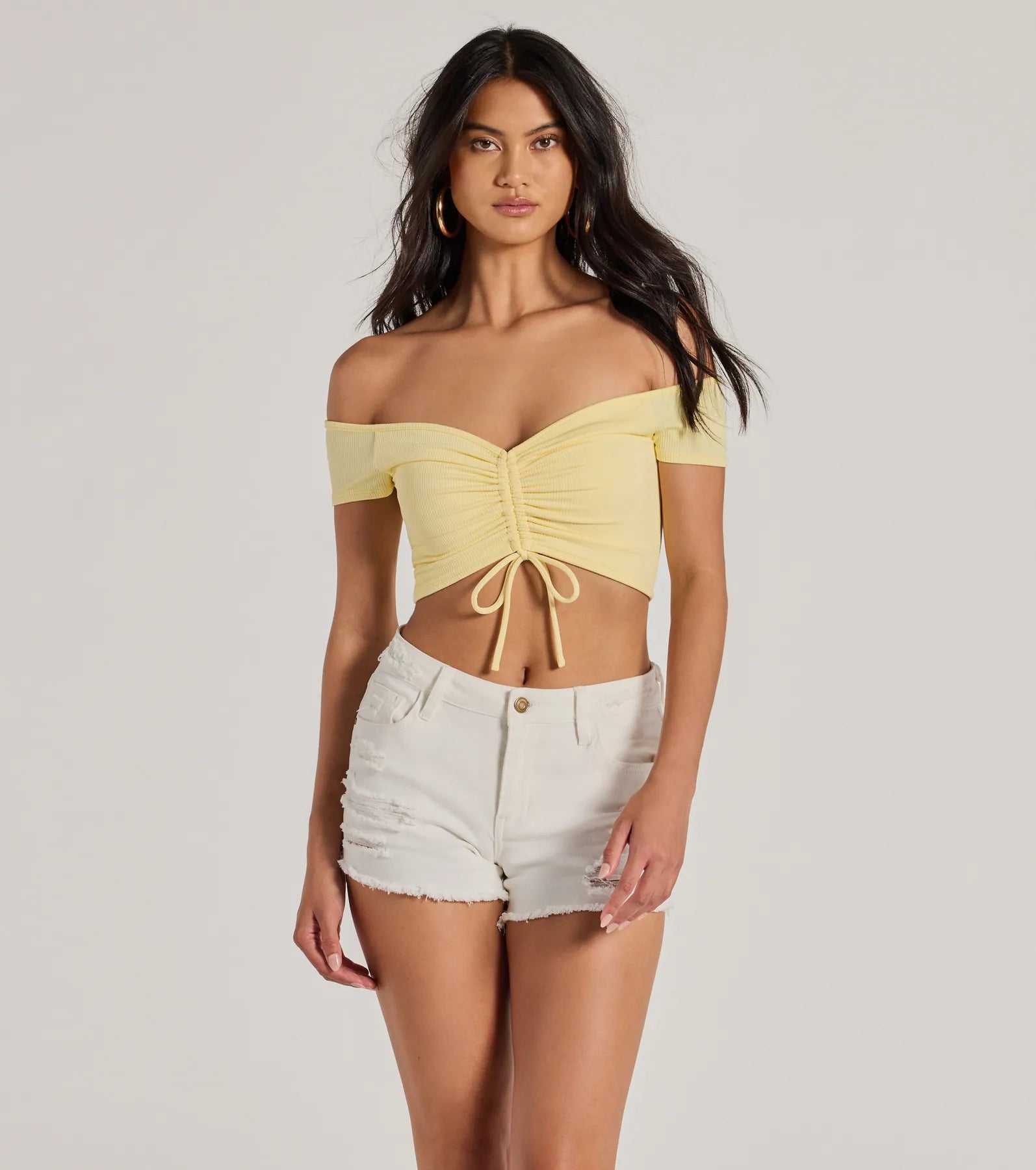 Sweet One Off-The-Shoulder Crop Top