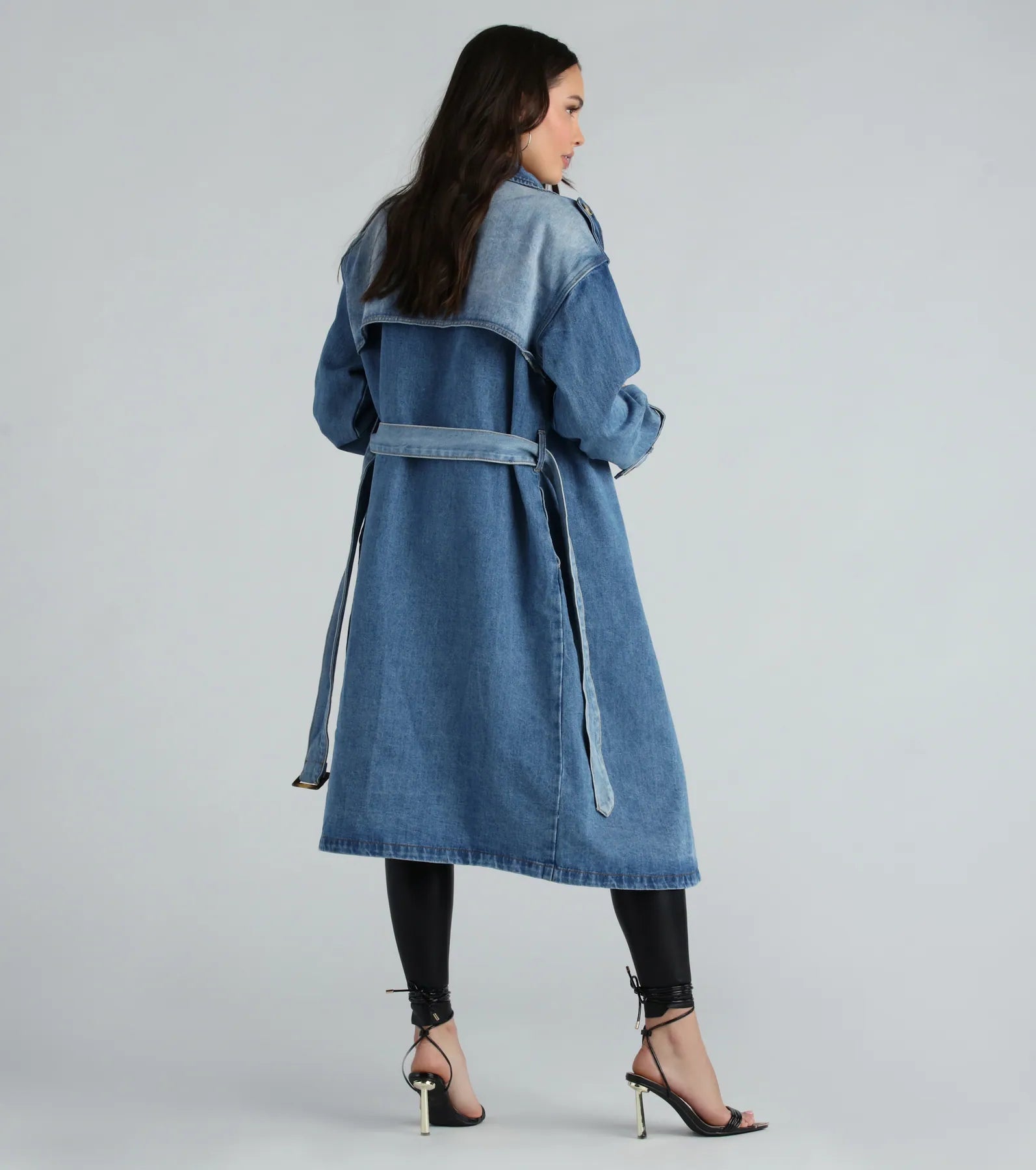 Casual Chic Slay Denim Trench Coat