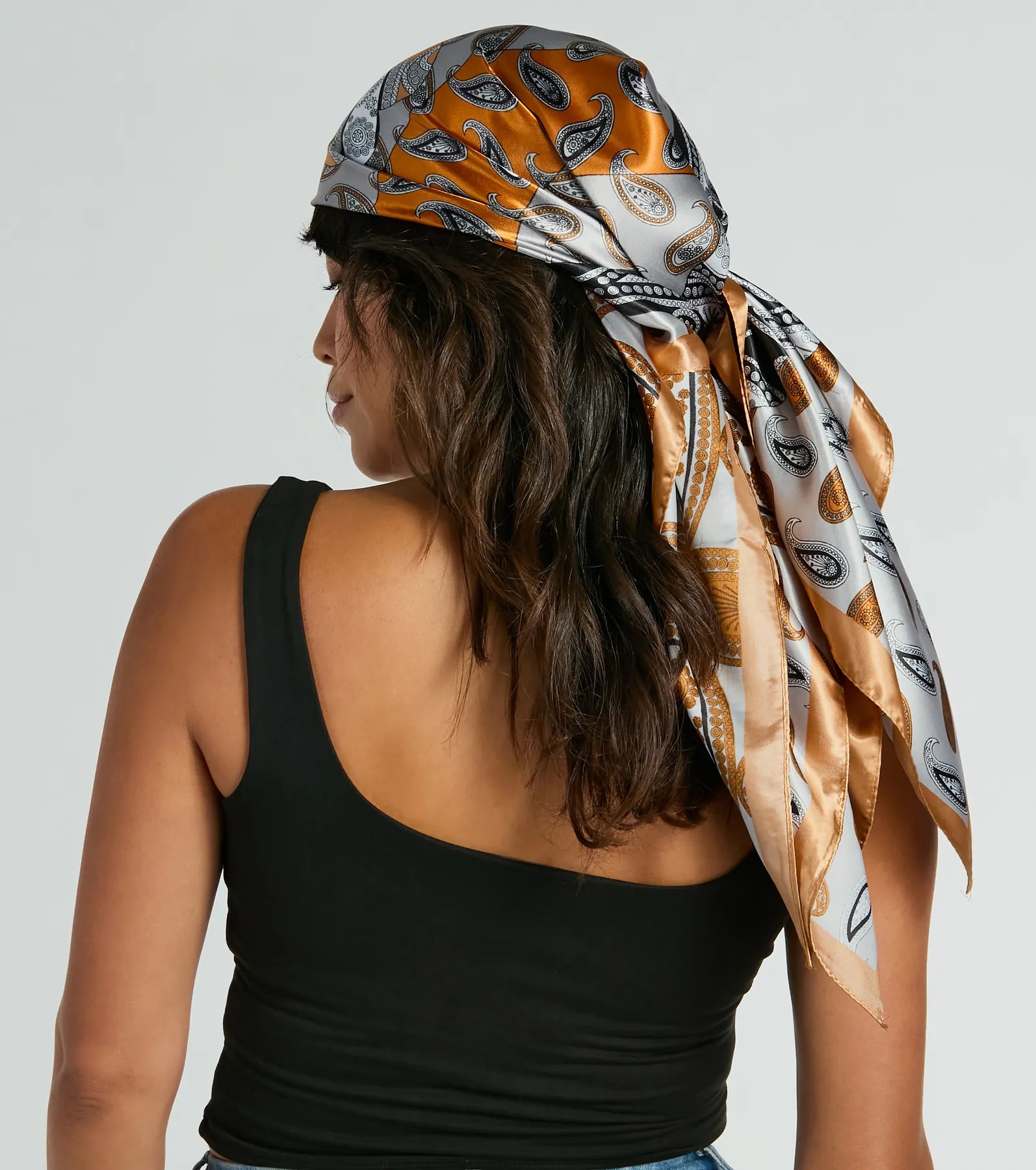 Dreamy Boho Paisley Satin Scarf