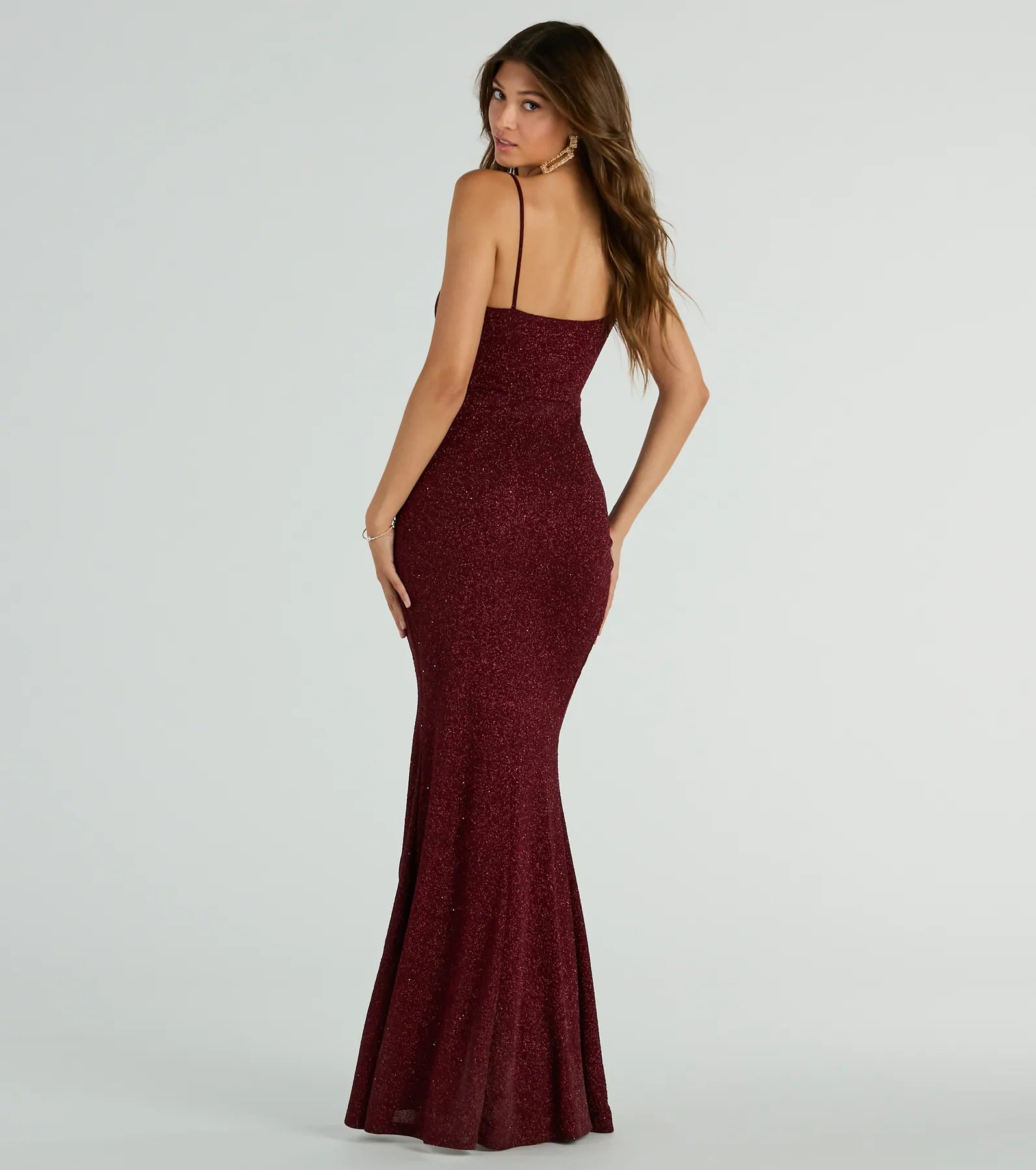 Candice Cutout Strappy Mermaid Glitter Formal Dress