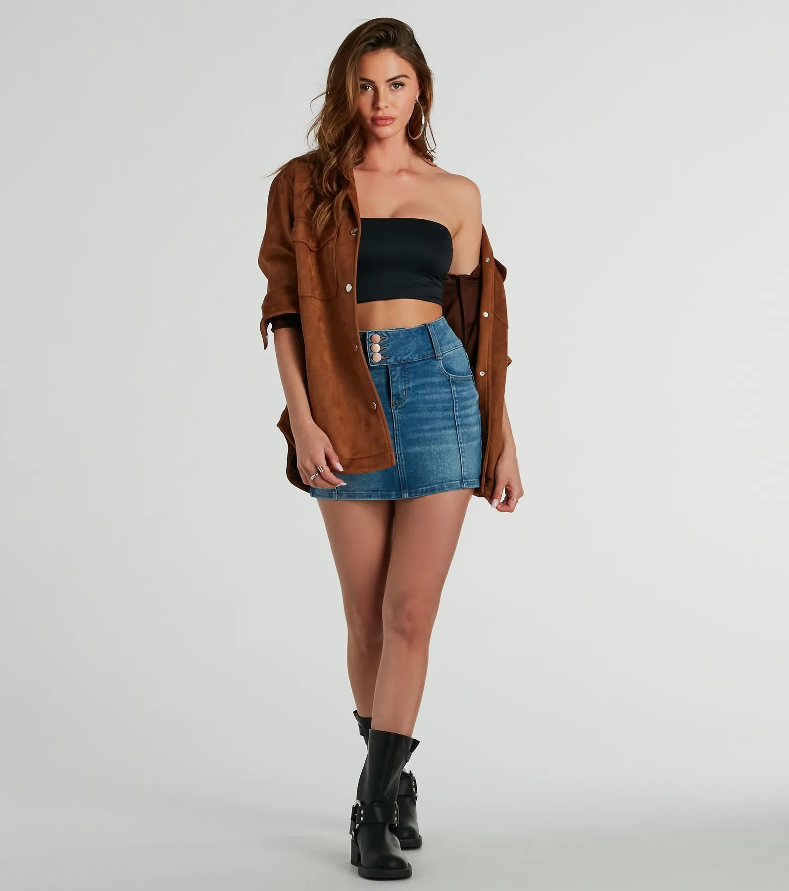 Easy Going Cutie Oversized Faux Suede Shacket