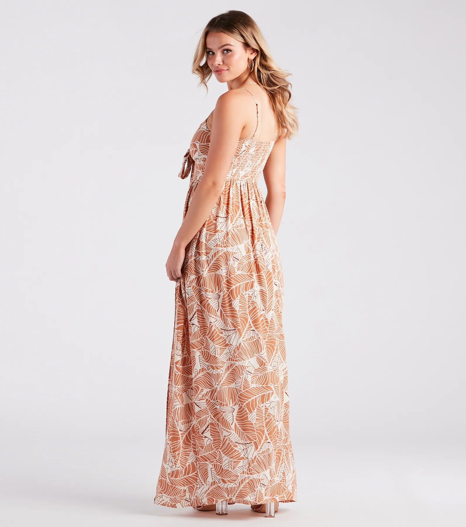 Vacay Happy Hour Tropical Print Maxi Dress