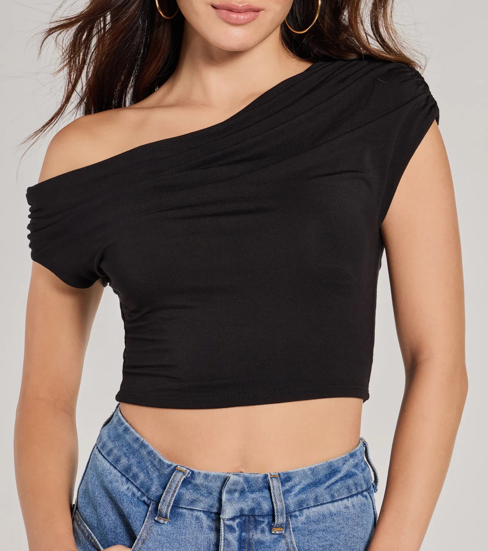 Modern Chic One-Shoulder Crop Top