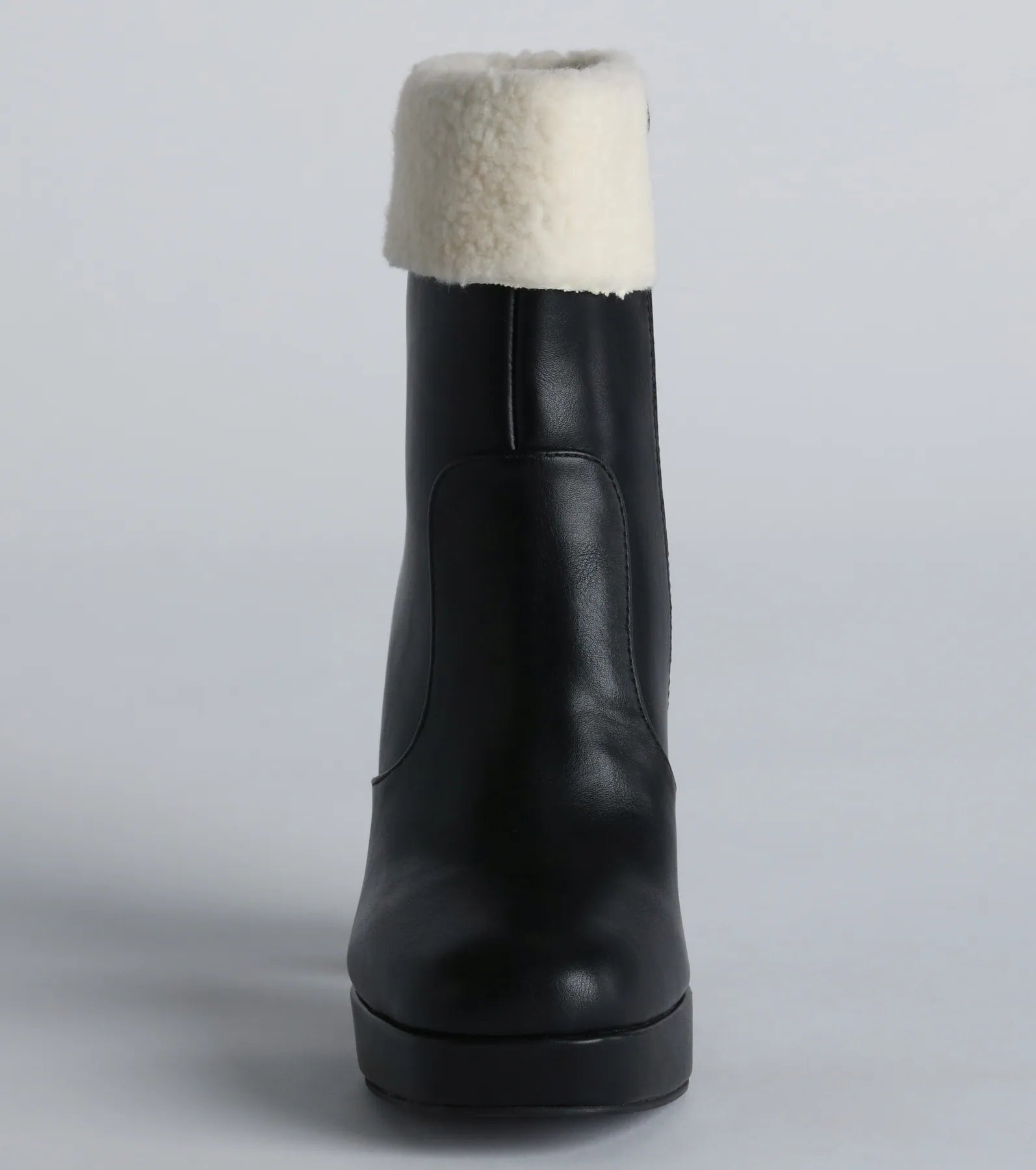 Cold Babe Faux Sherpa Block Heel Booties