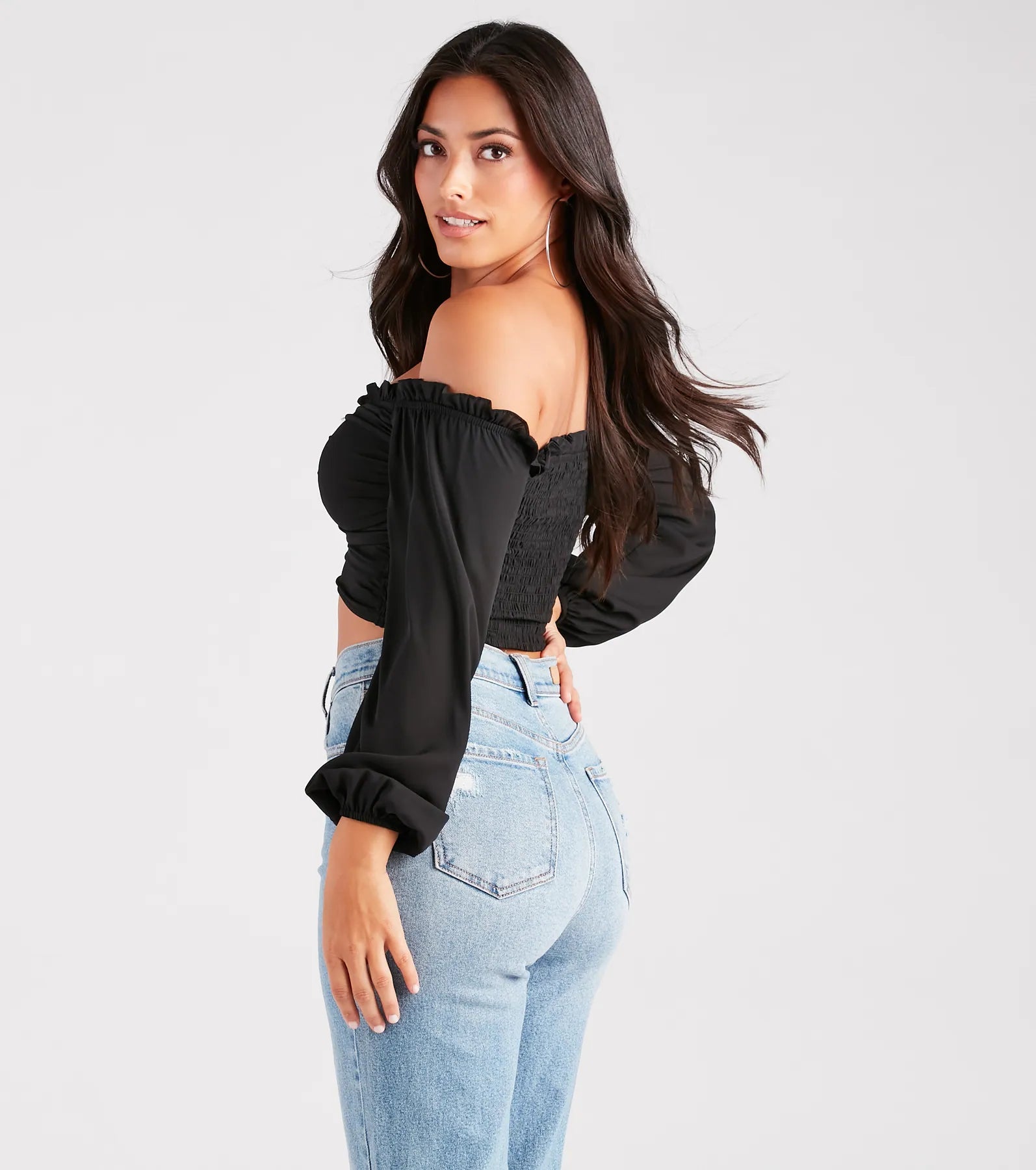 Flirty Attraction Chiffon Corset Crop Top