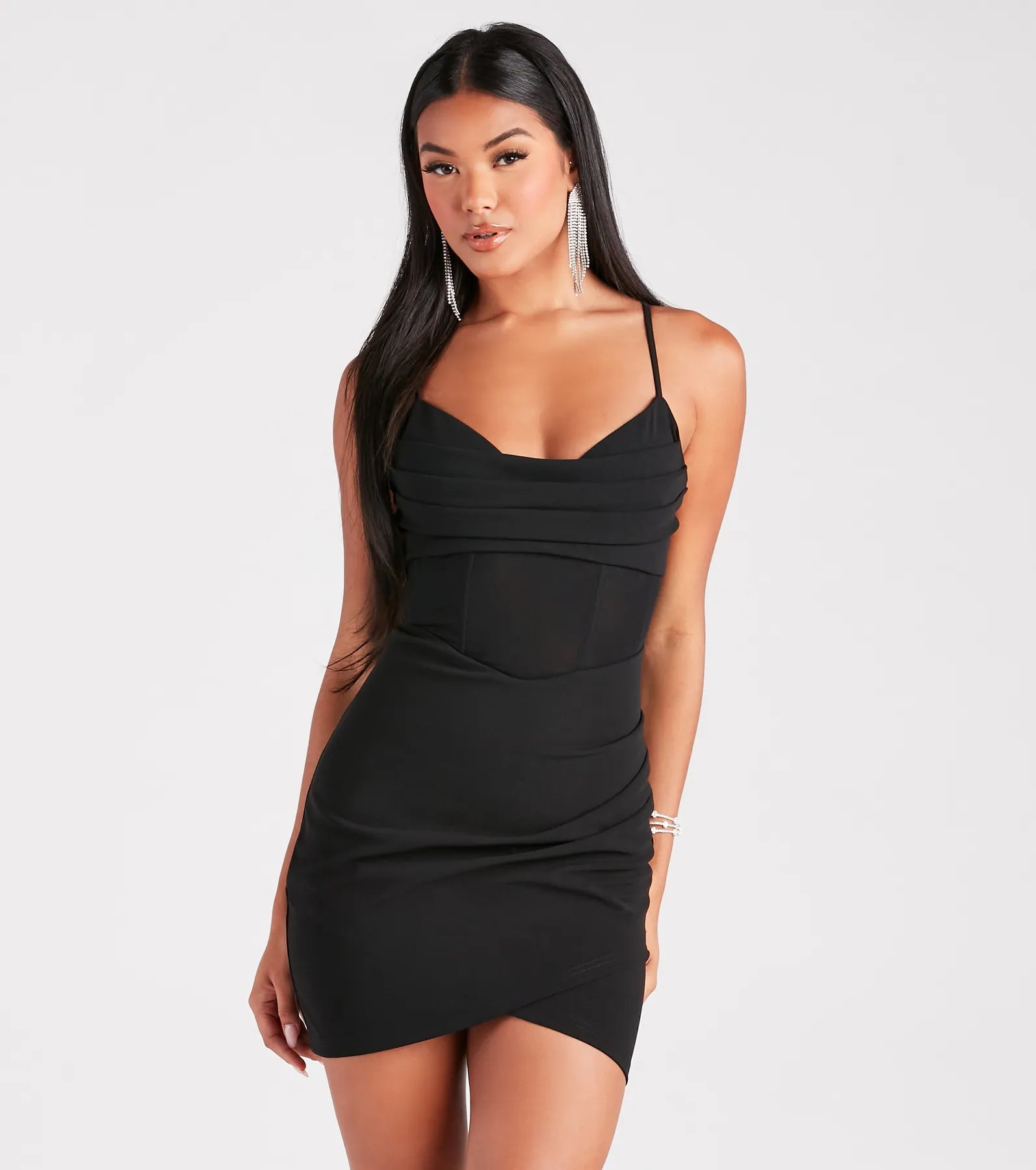 Daring To Be Bold Crepe Bodycon Wrap Dress