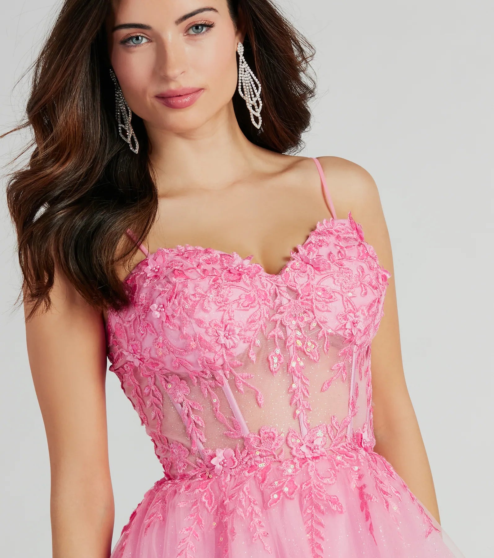 Margo Corset Floral Applique A-Line Ball Gown