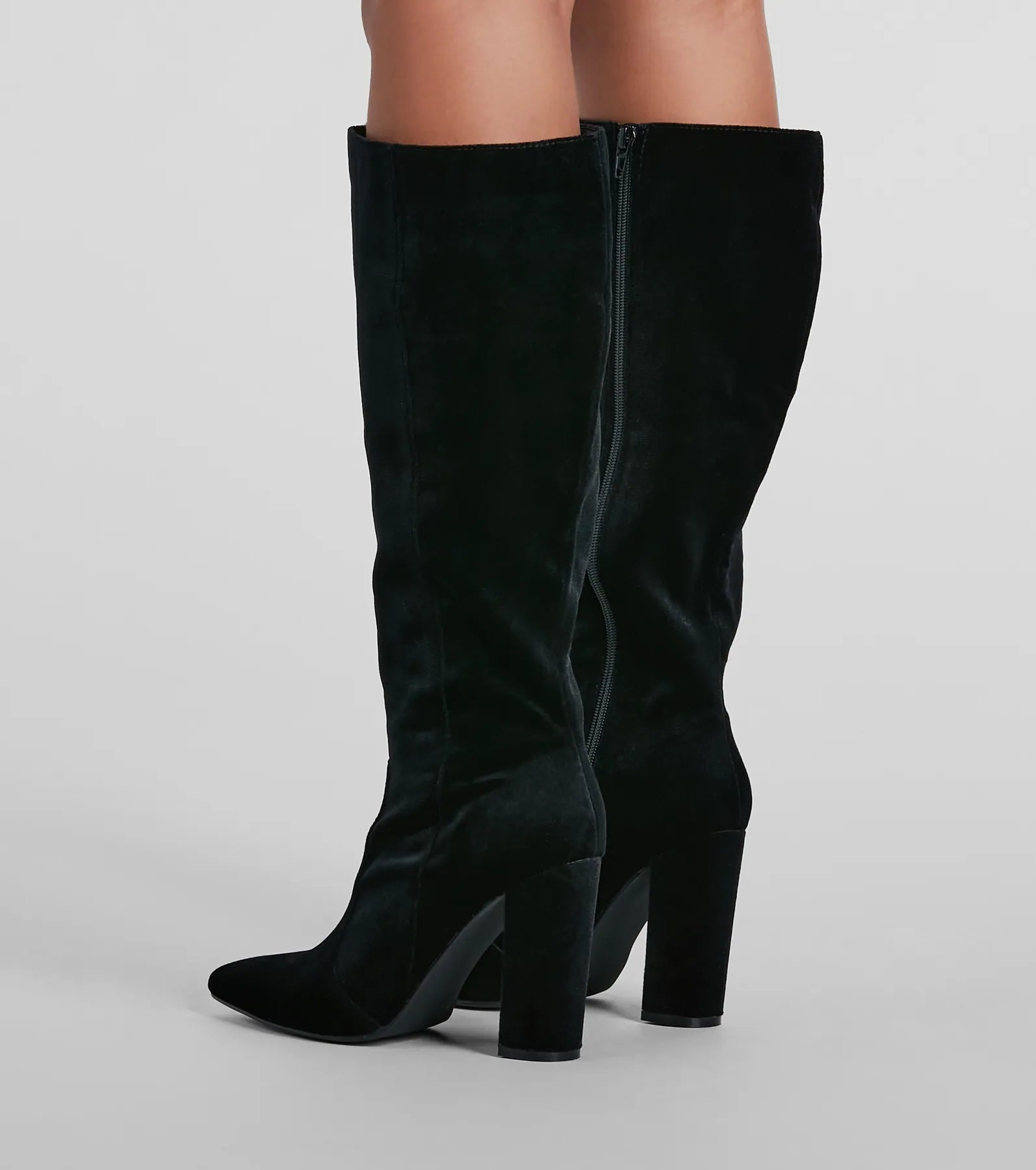 Such A Vibe Velvet Under-The-Knee Boots