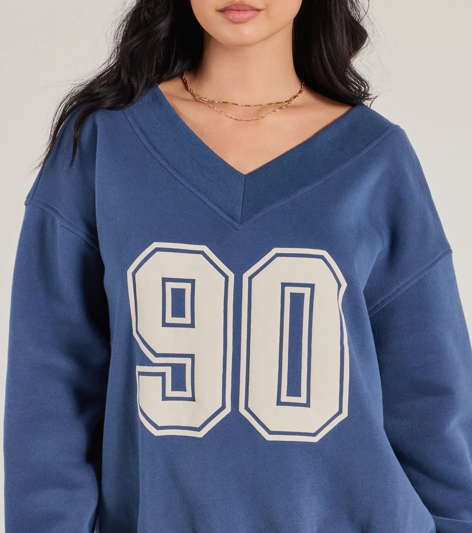 90 Graphic Oversized Pullover Sweatshirt