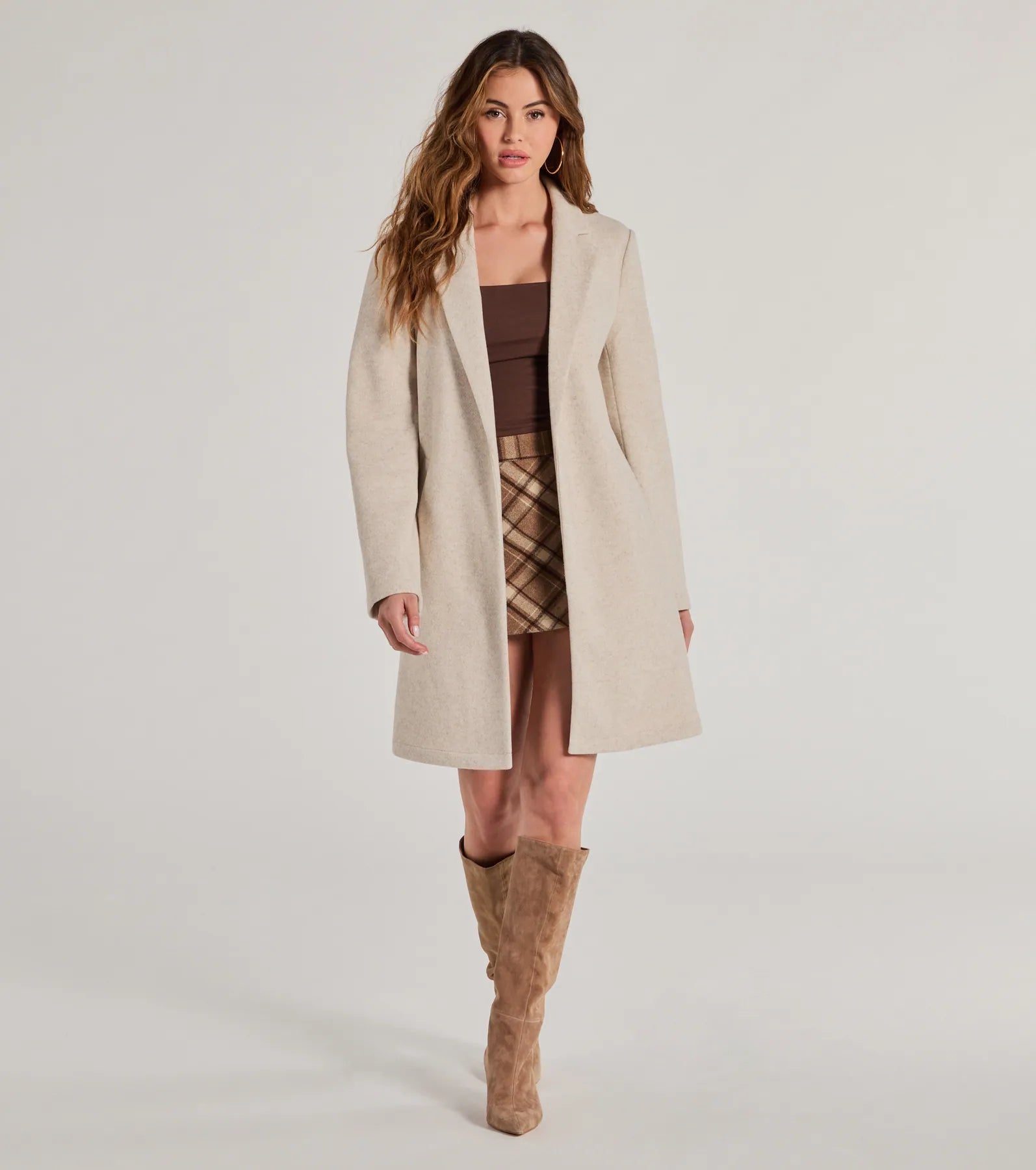 Perfect Chic Faux Wool Trench Coat