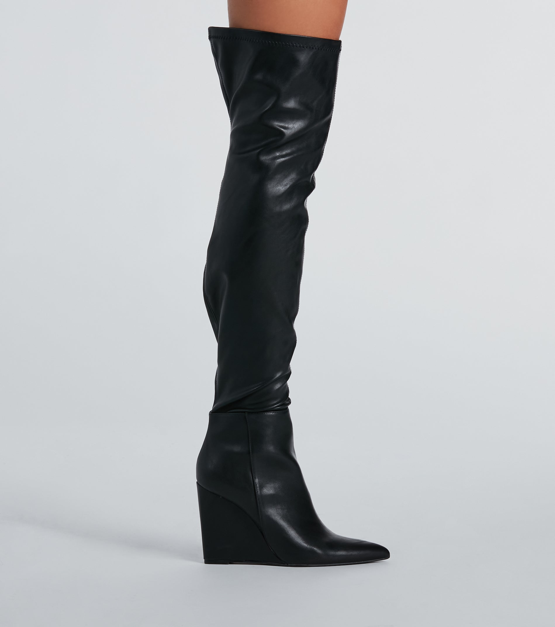 Standing Out Wedge Over-The-Knee Boots