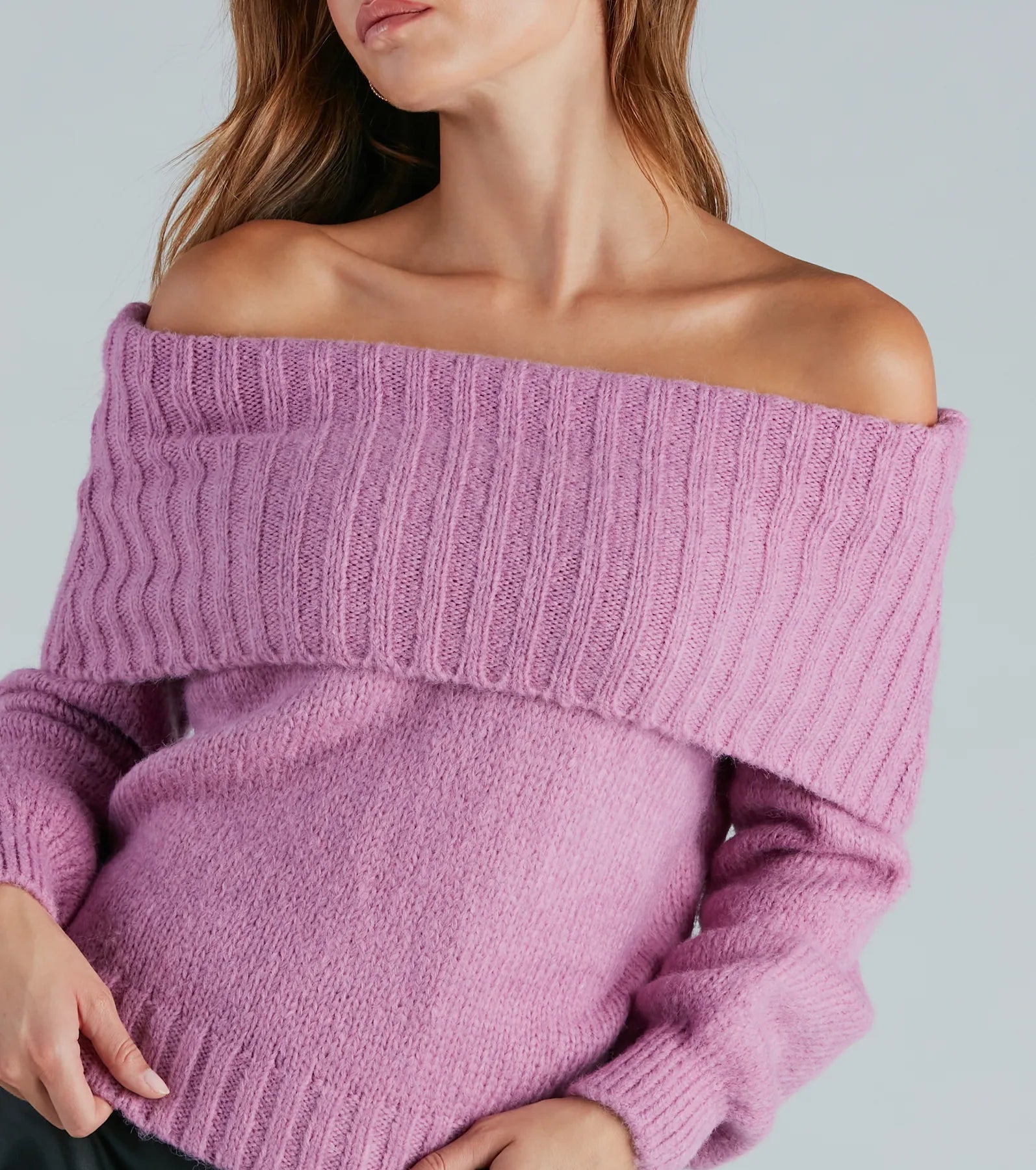 Flirty And Cool Off-The-Shoulder Sweater Top