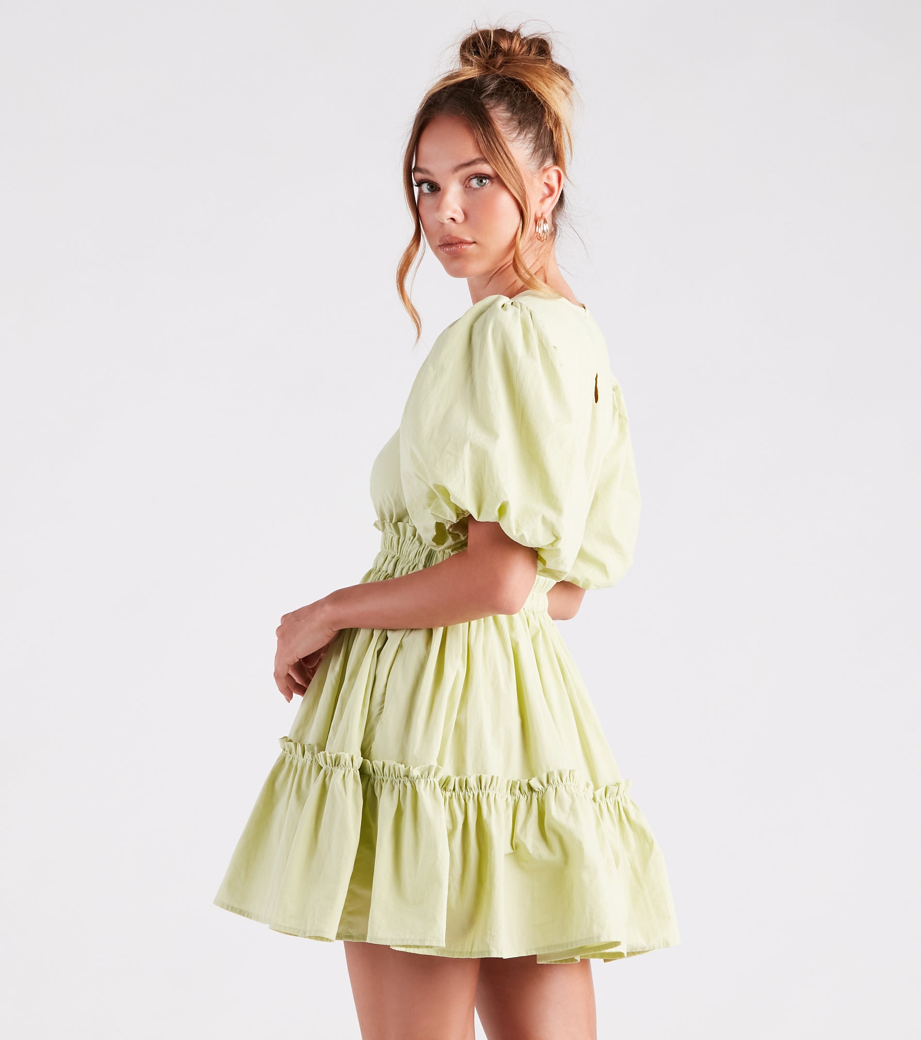 Summer Breeze Ruffled Cotton Skater Dress