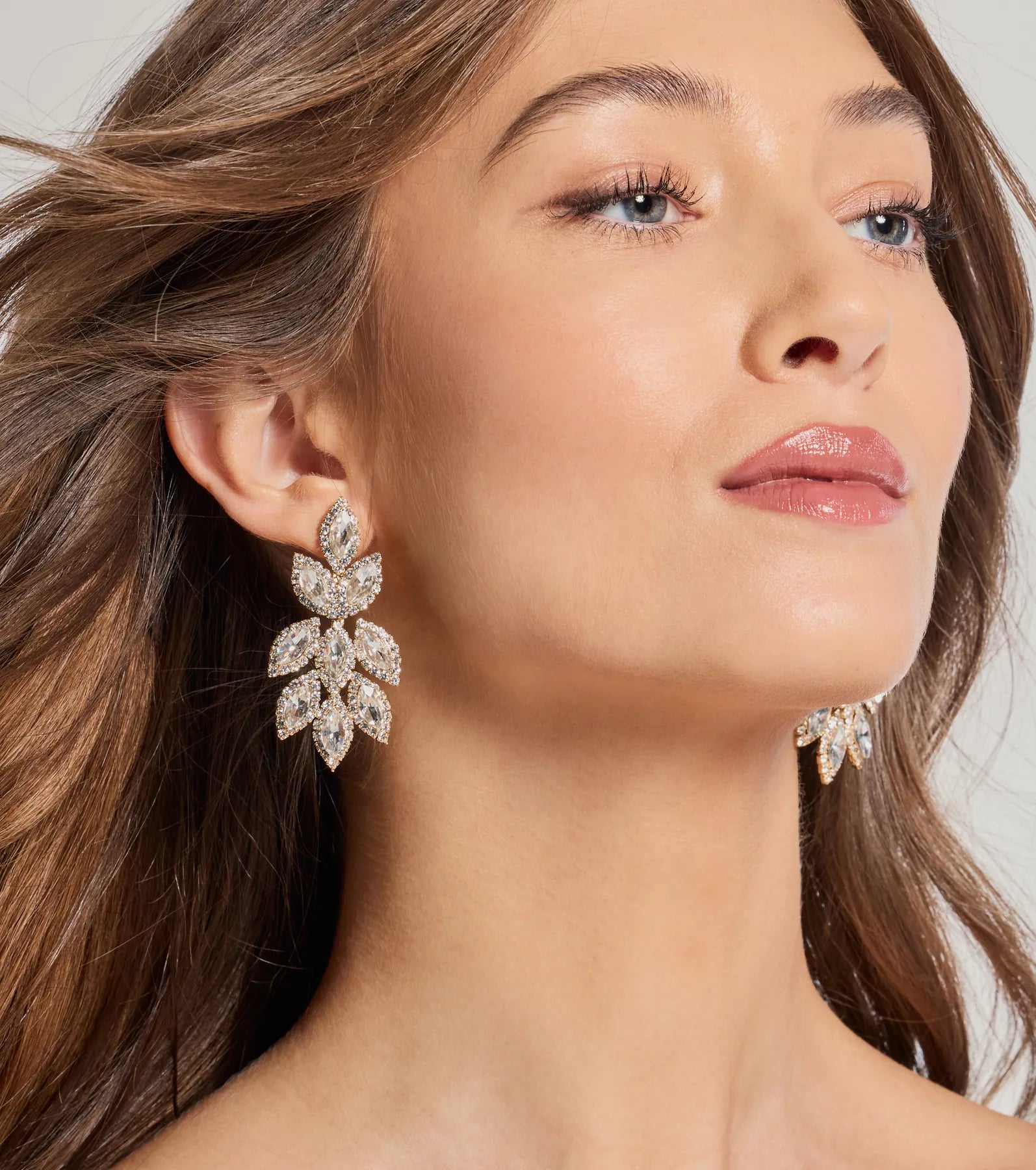 Reign With Glamour Gemstone Leaf Drop Earrings