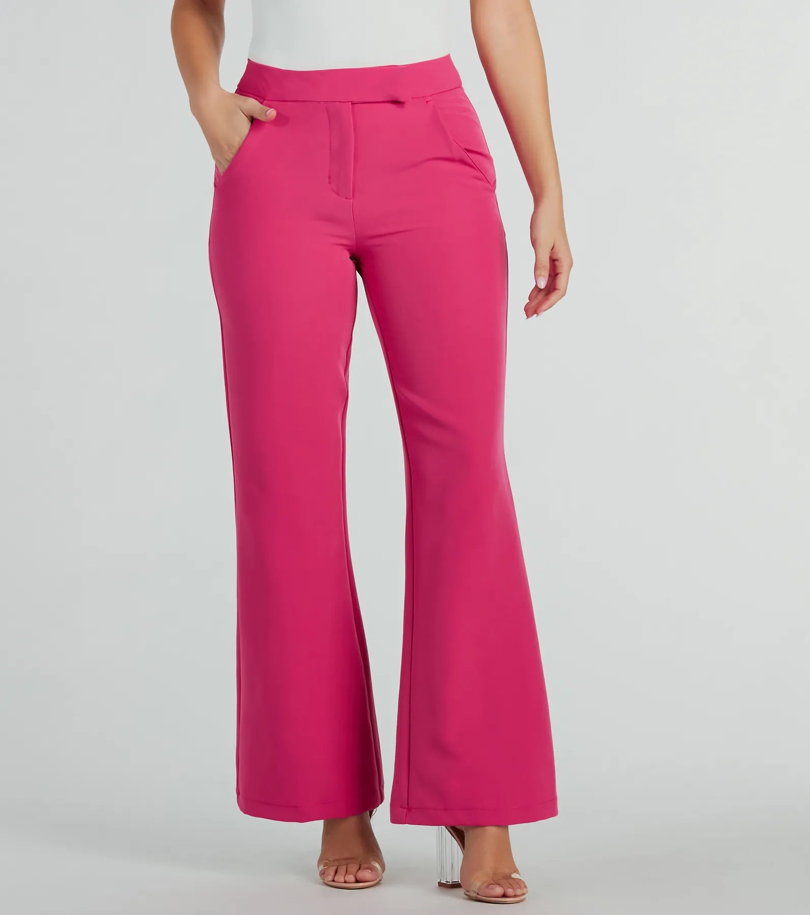 Perfectly Chic High Waist Straight-Leg Trouser Pants