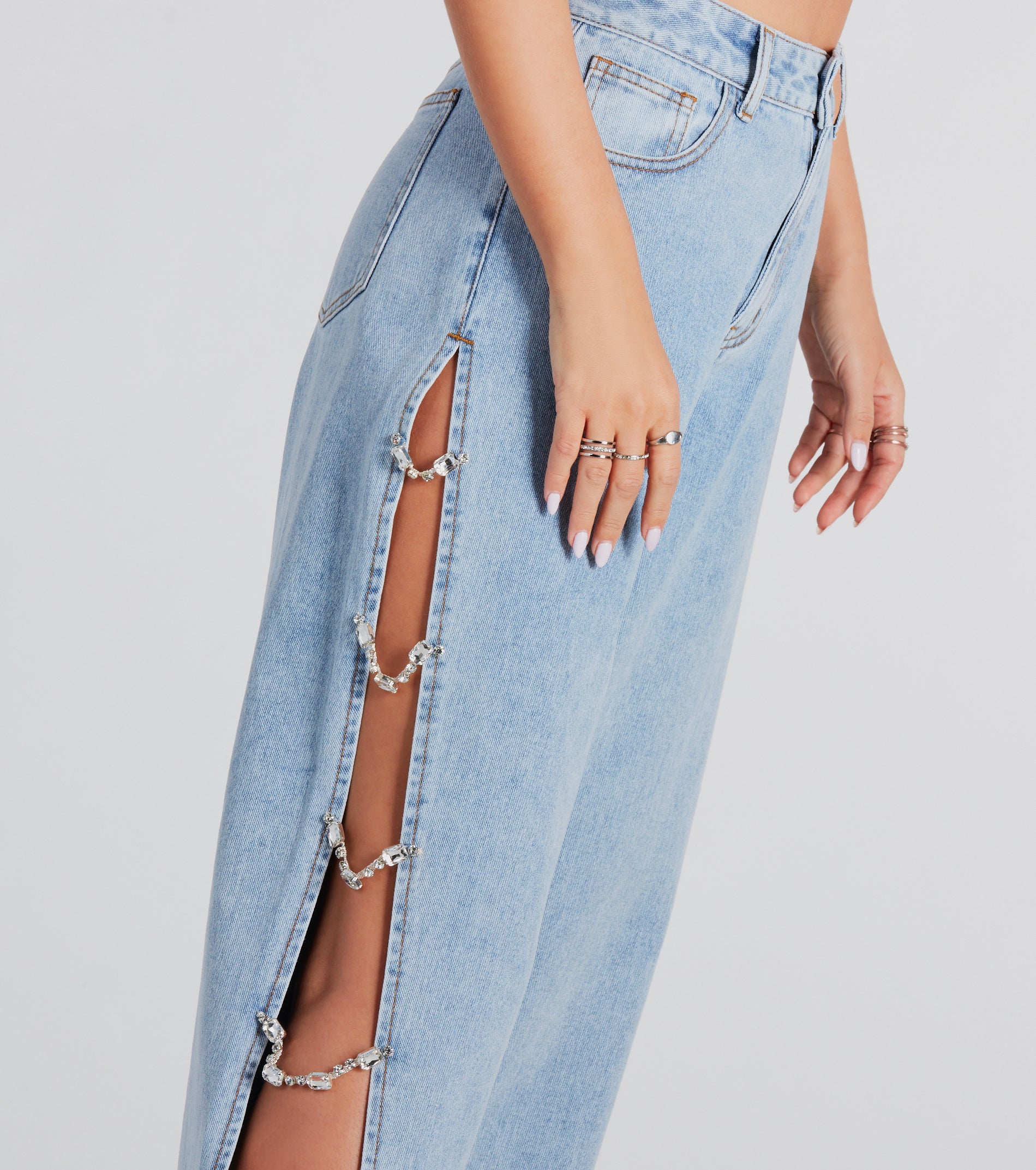 Glam Crush High-Rise Gemstone Denim Jeans