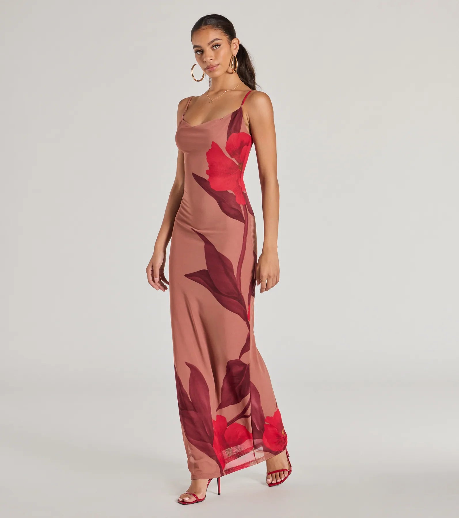 Gorgeous Aura Floral Mesh Maxi Dress