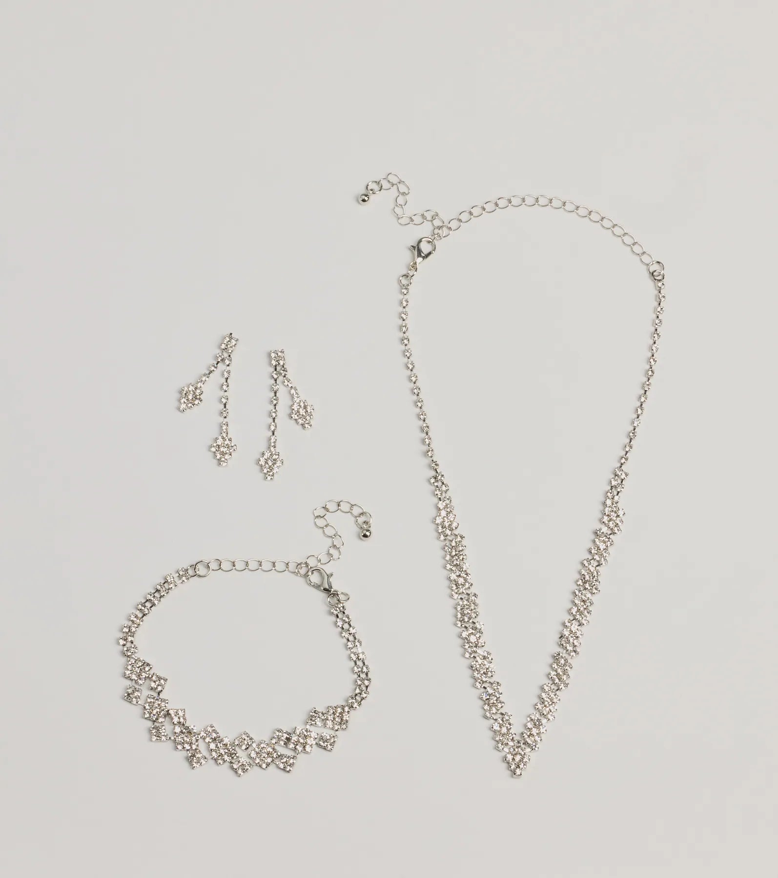 All That Glitzy Glam Necklace, Earrings, And Bracelet Set