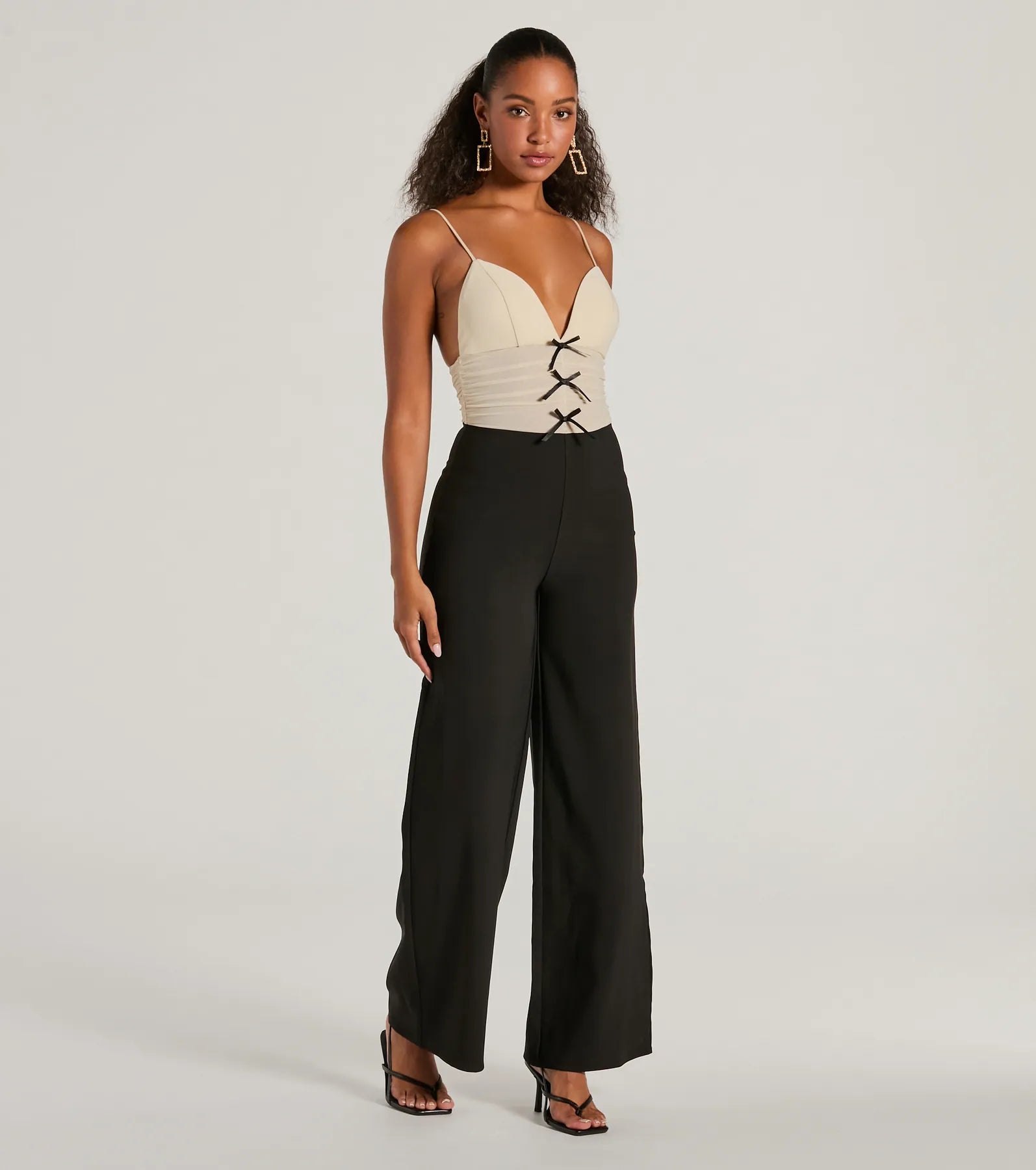 Sweet And Chic Bow Detail Sleeveless Jumpsuit