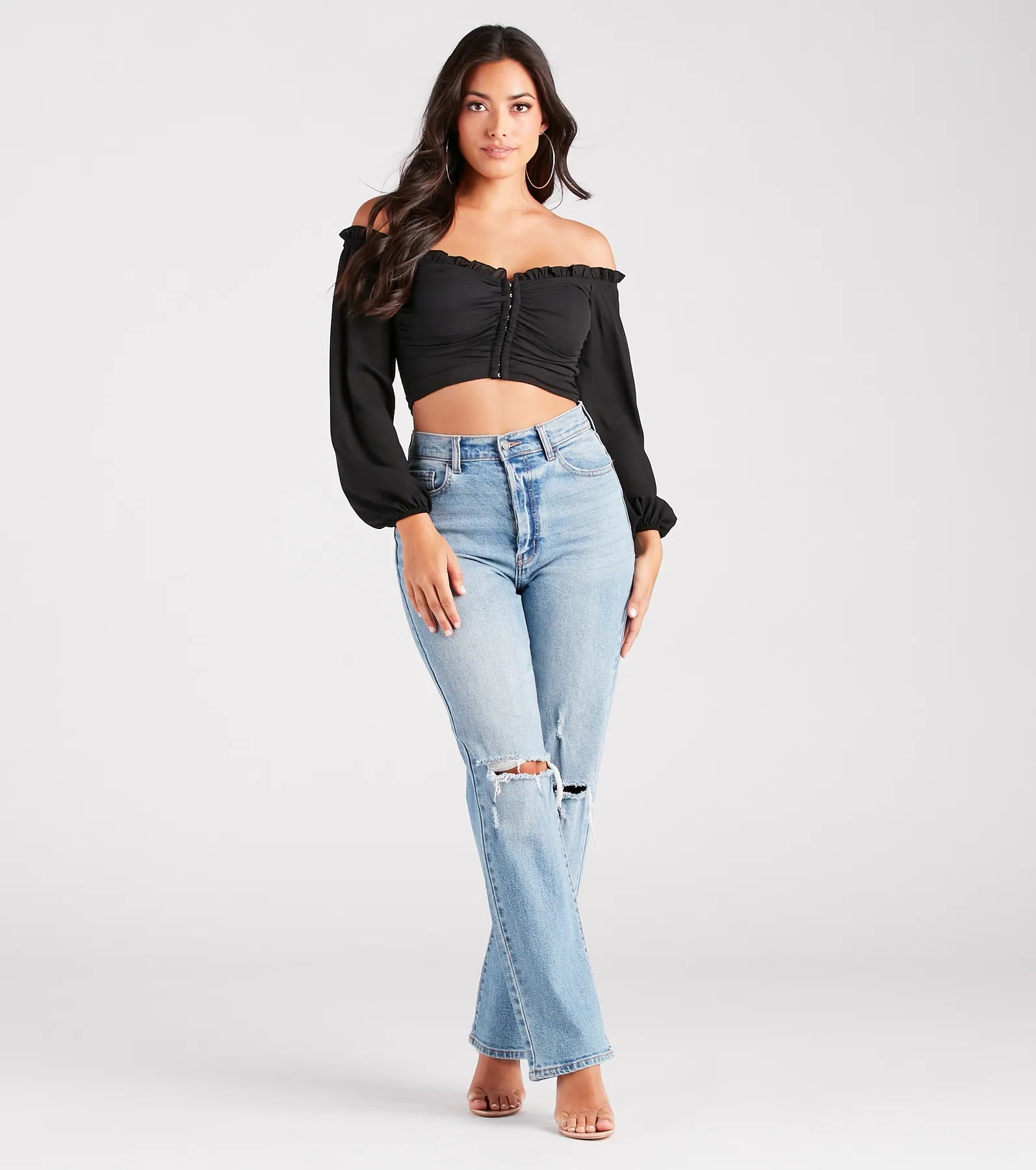 Flirty Attraction Chiffon Corset Crop Top