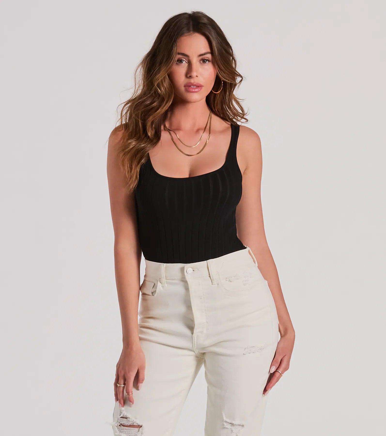 Ideal Classic Sleeveless Rib Knit Bodysuit