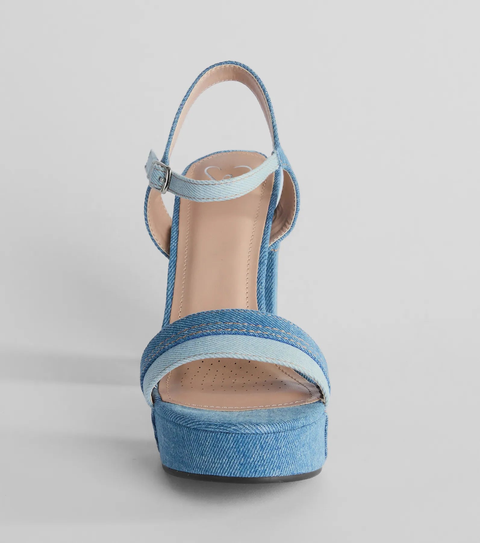 Style Quotient Platform Denim Block Heels