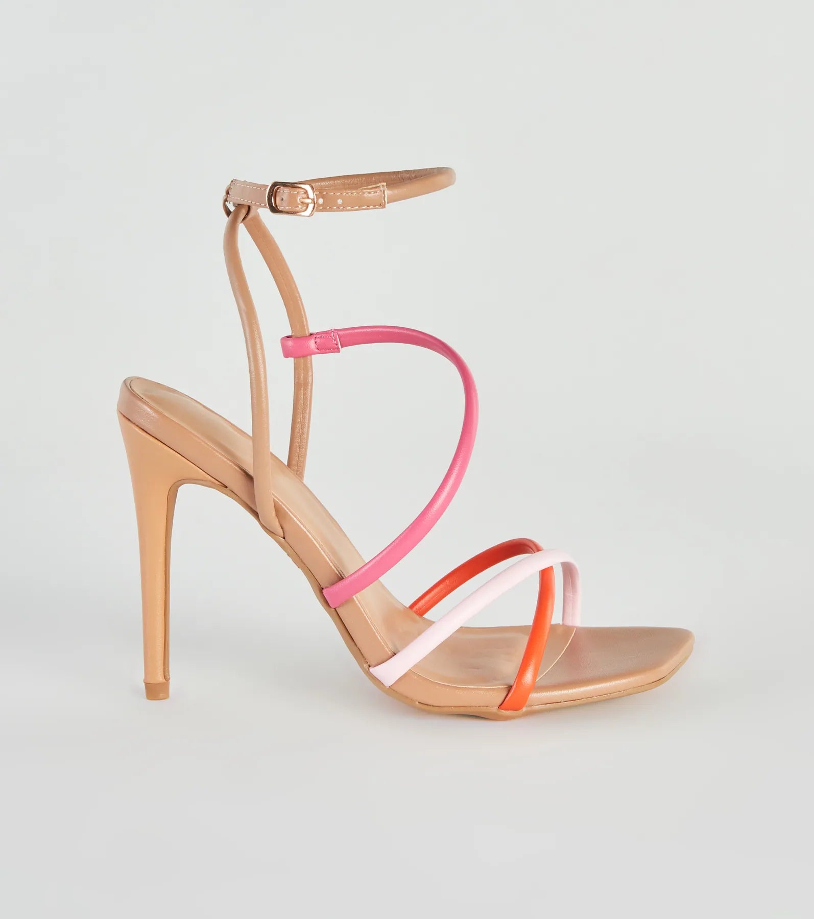 Stylish Flair Multi-Colored Strappy Stiletto Heels