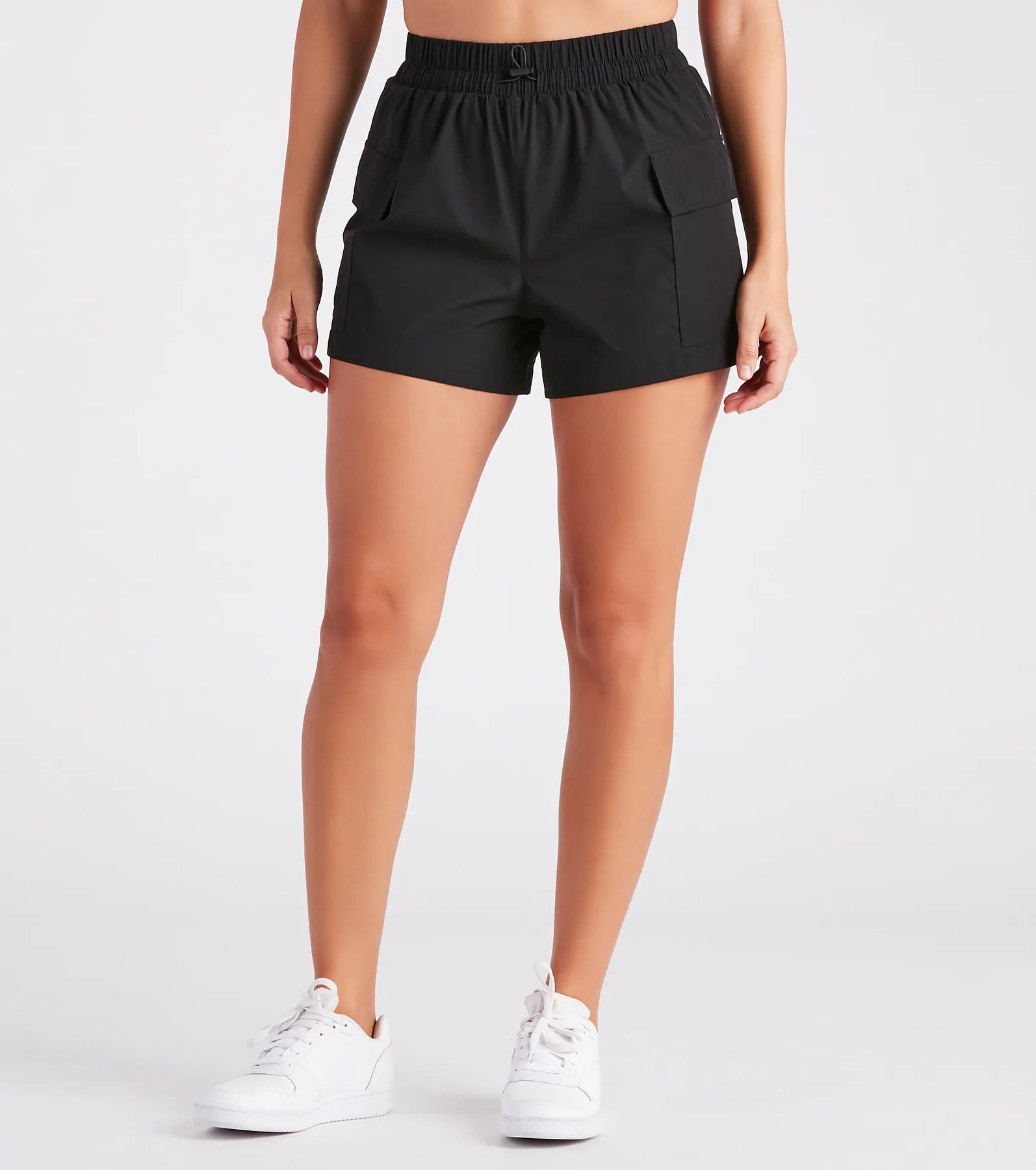 So Sporty High Waist Nylon Cargo Shorts