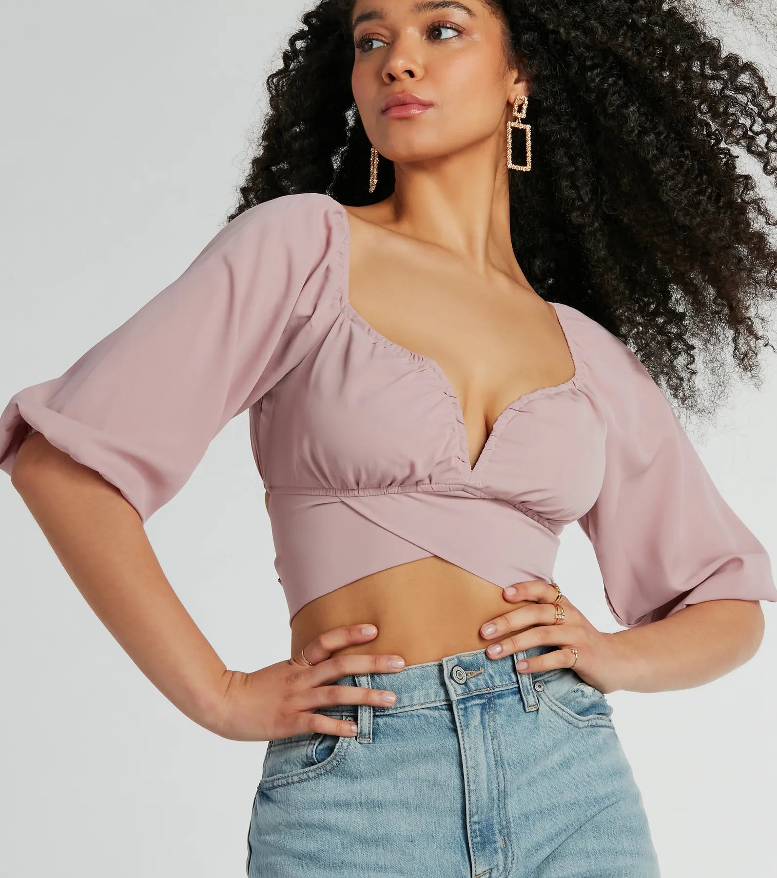 Love So Sweet Off-The-Shoulder Tie Back Crop Top