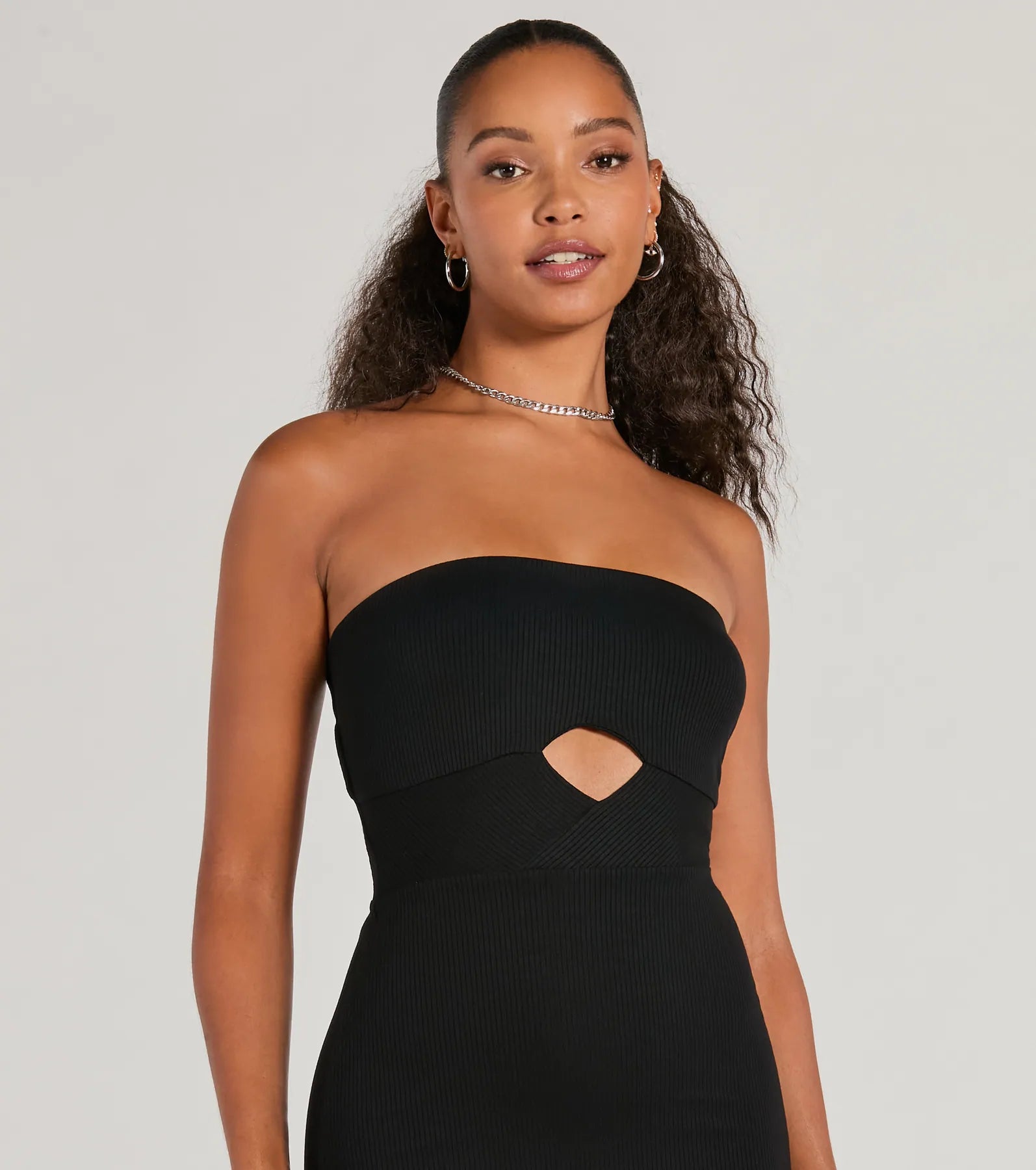 Never A Dull Moment Strapless Cutout Maxi Dress