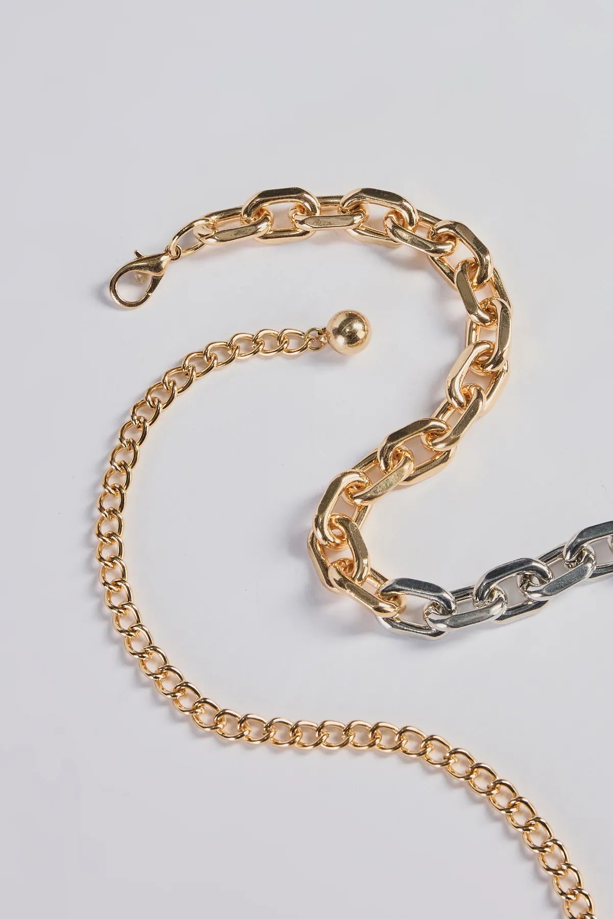 Edgy Fierce Mixed Metal Chain Link Belt