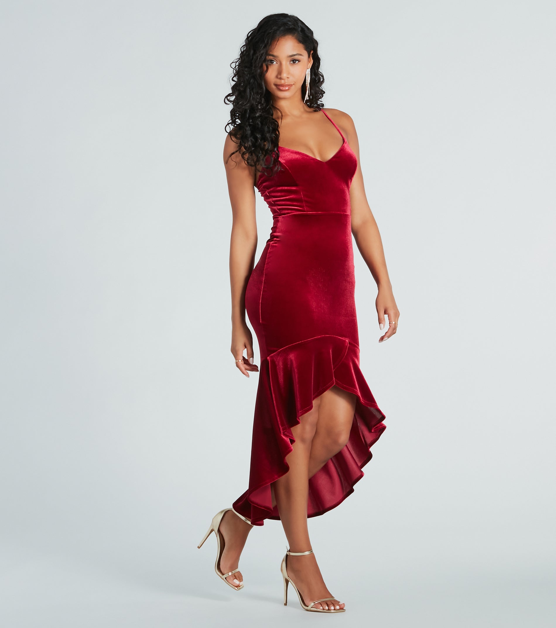 Feeling Sultry Velvet Mermaid Midi Dress