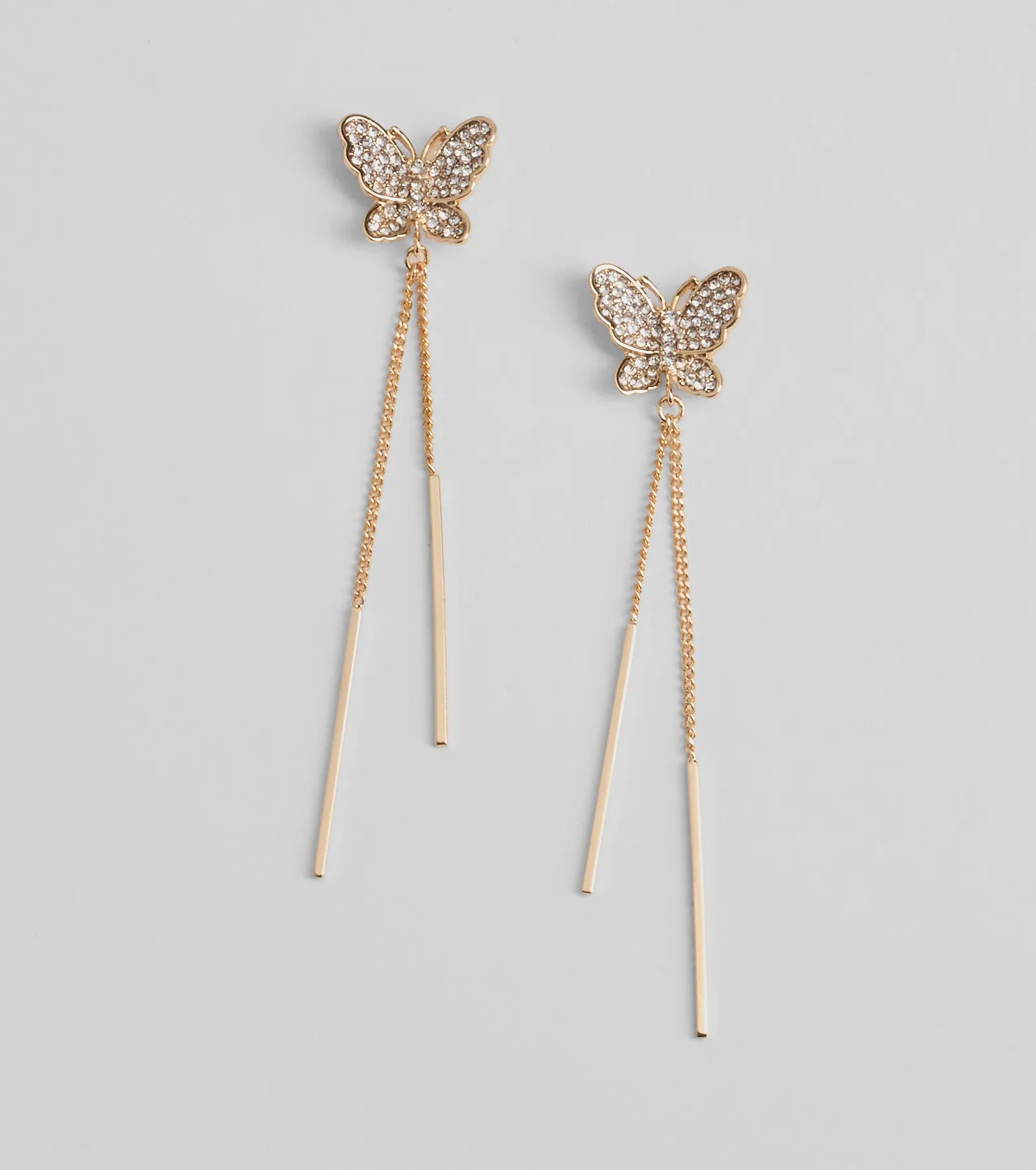 Fluttering Elegance Rhinestone Butterfly Earrings