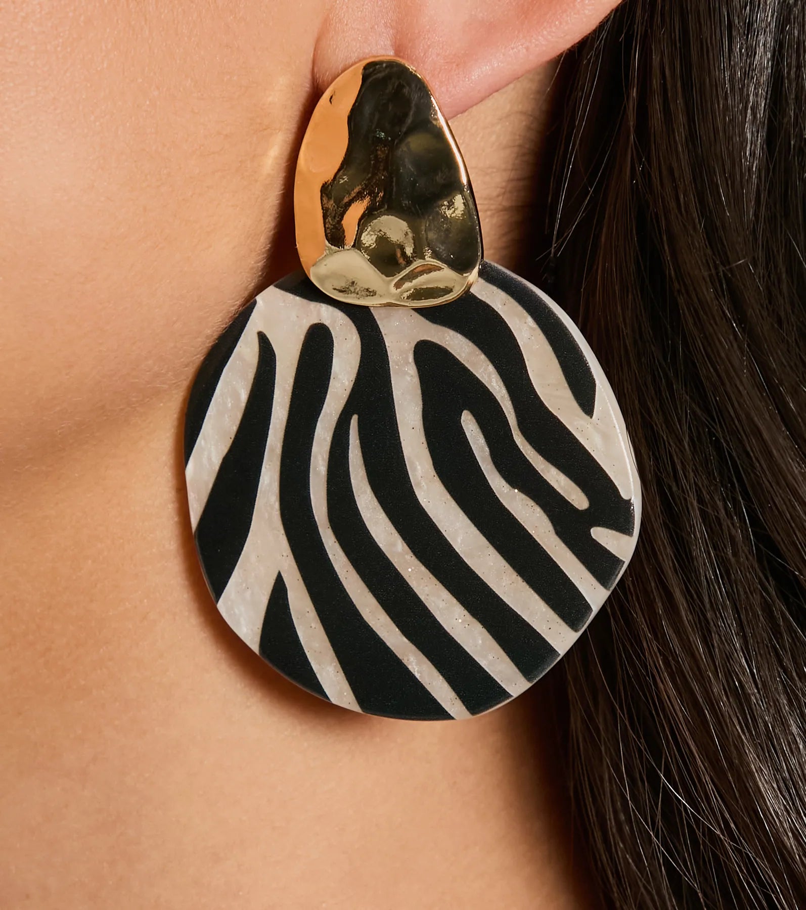 Wild Thing Zebra Print Statement Earrings