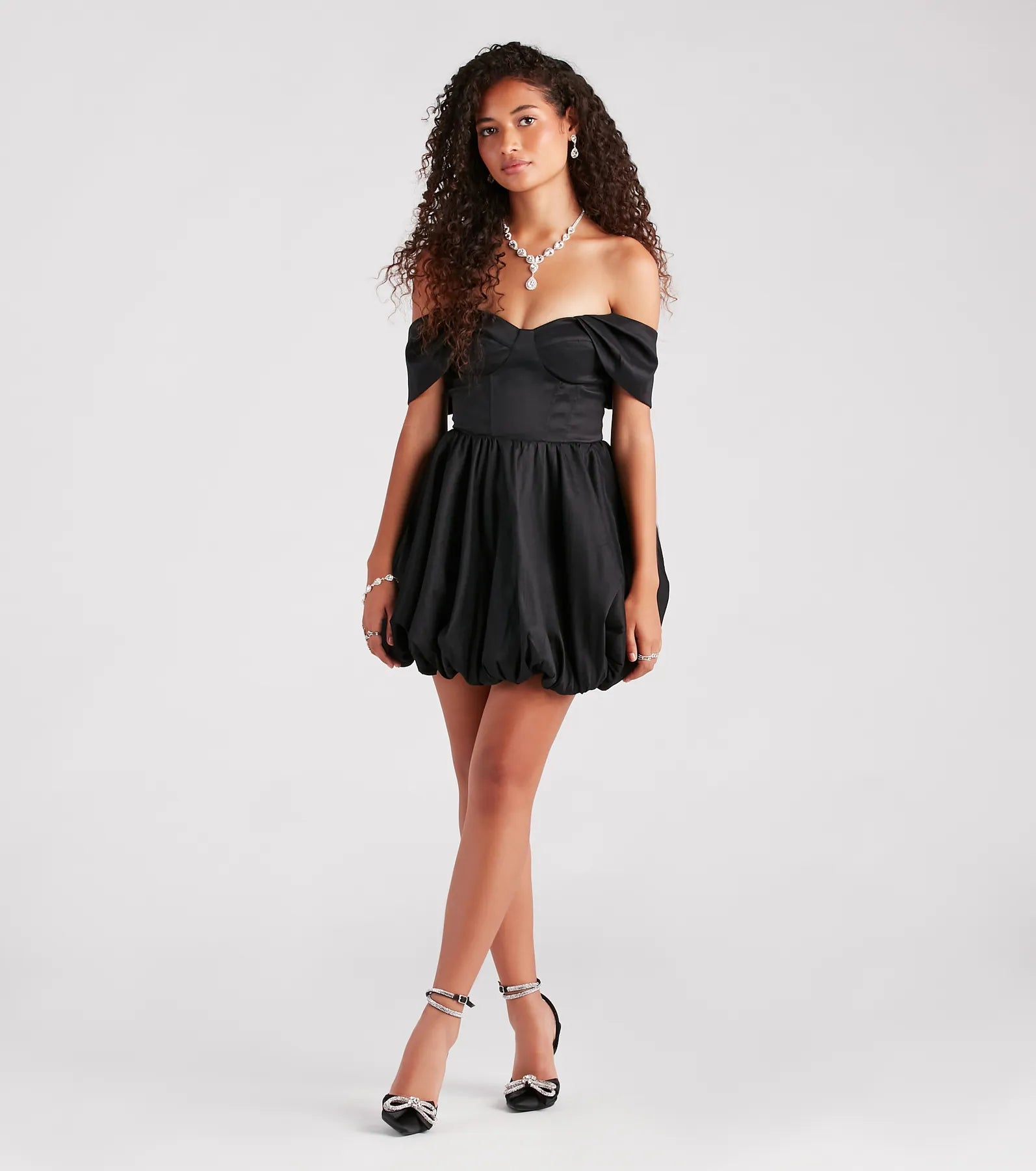 Bernadette Taffeta Corset Bubble Hem Party Dress