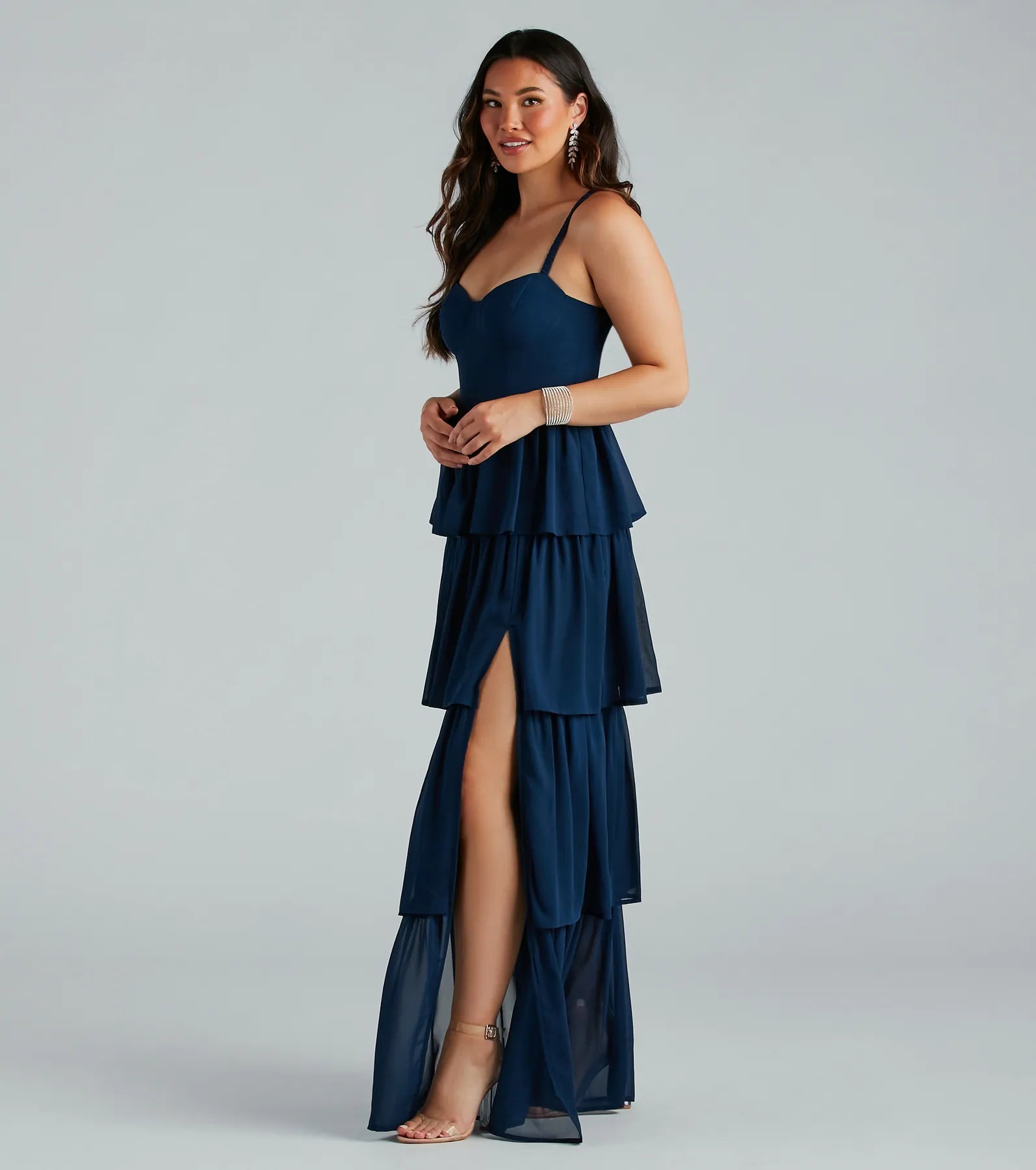 Deborah Formal Chiffon A-Line Ruffled Dress