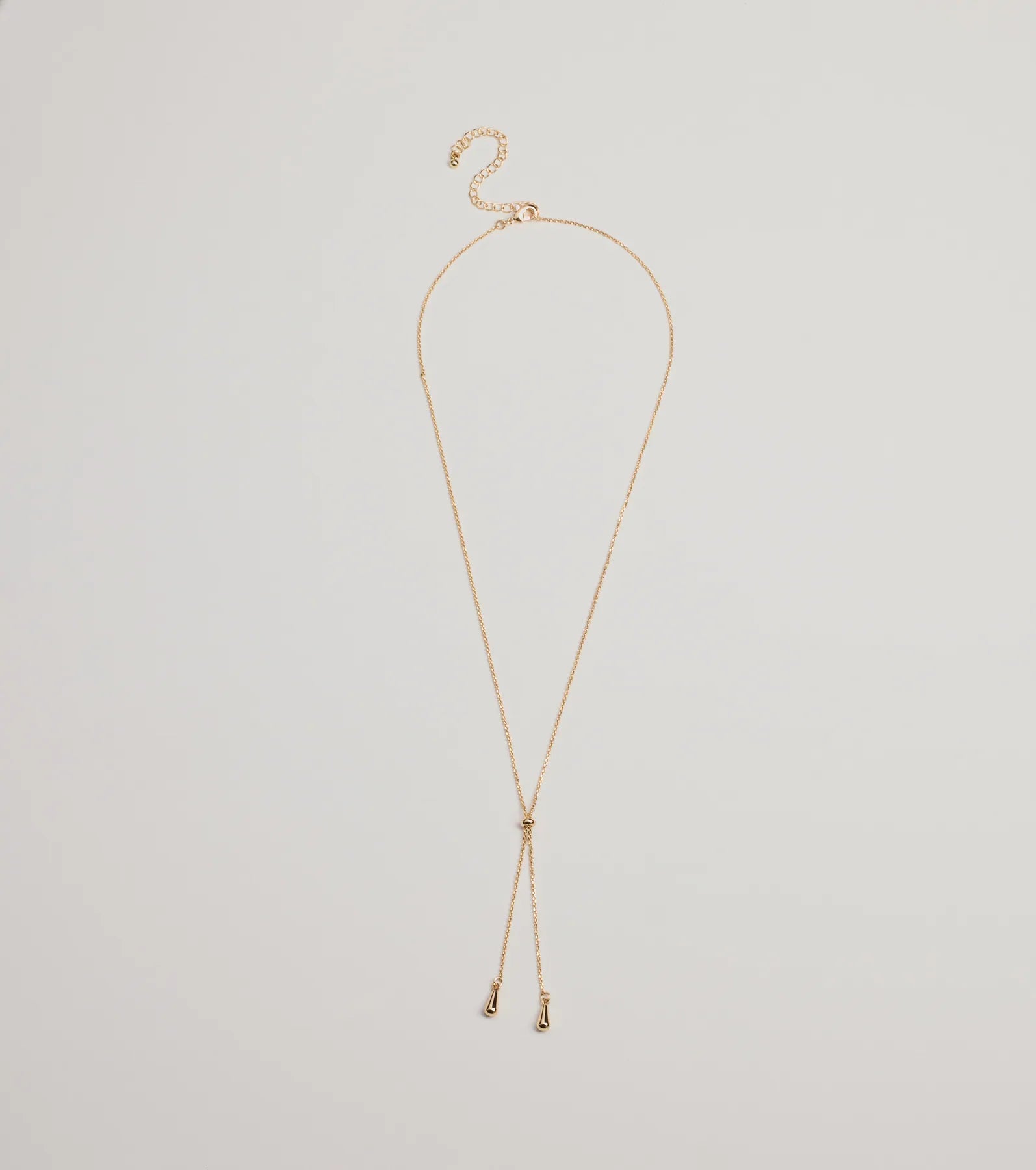 Sleek Minimalist Era Teardrop Slider Necklace