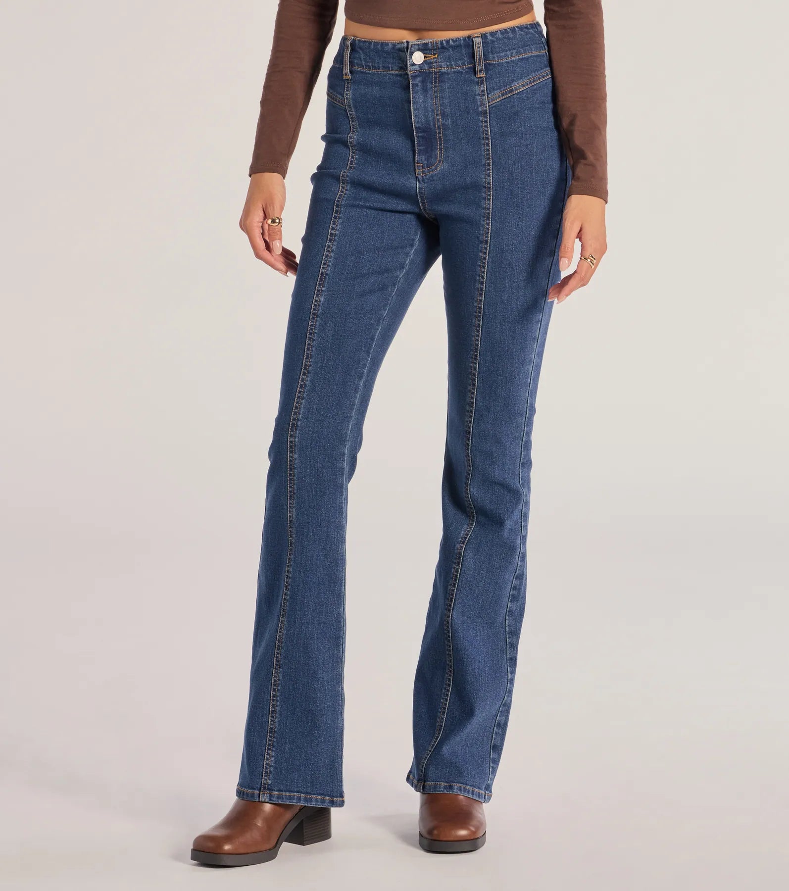 Seamlessly Chic High-Rise Bootcut Denim Jeans