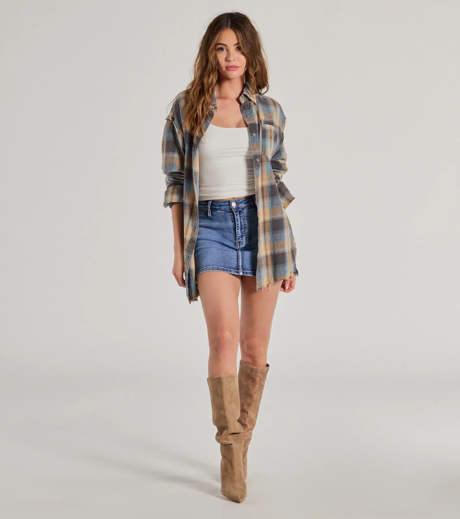 Casual Staple Plaid Flannel Top