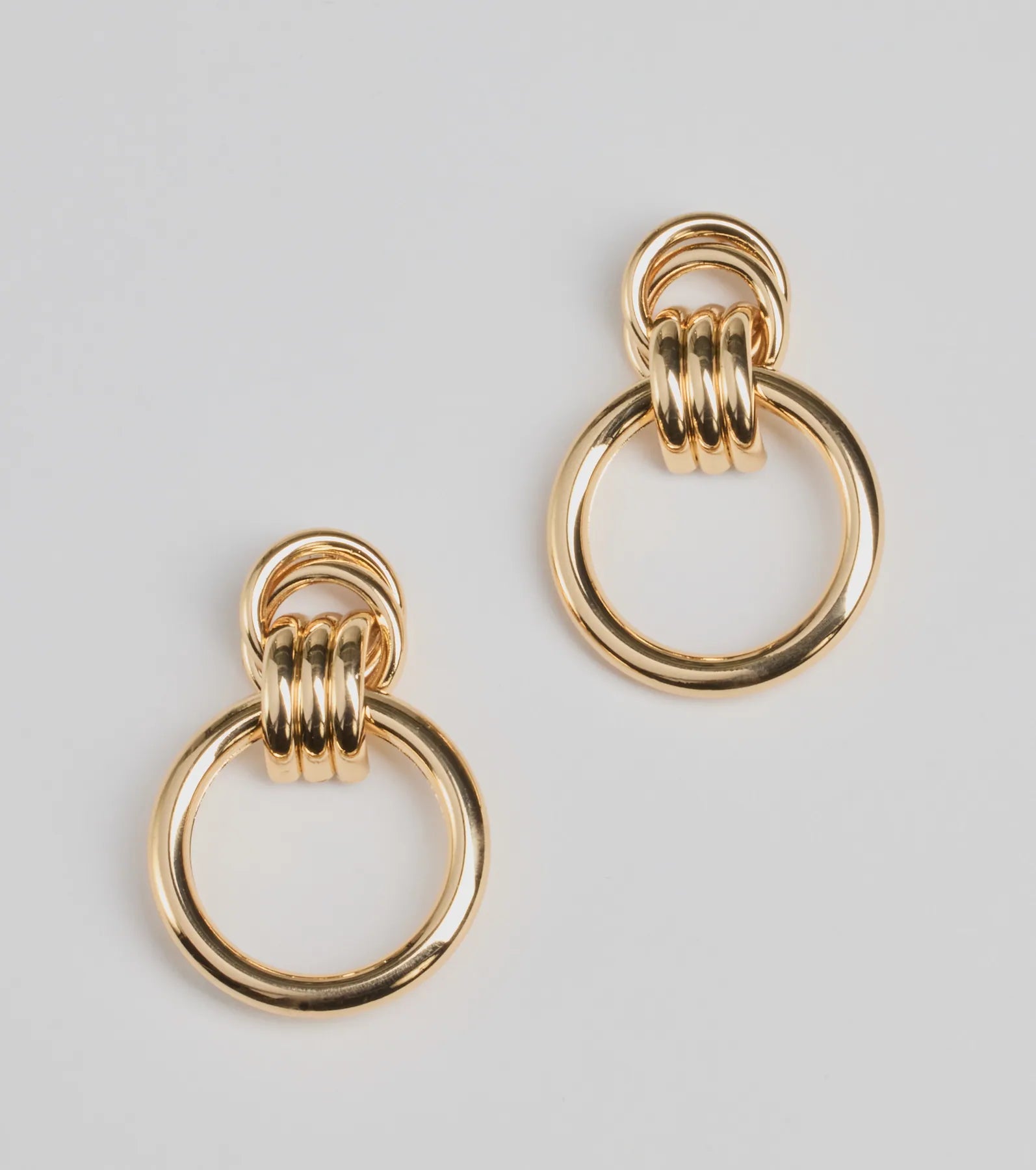 Platinum Status Door Knocker Hoop Earrings